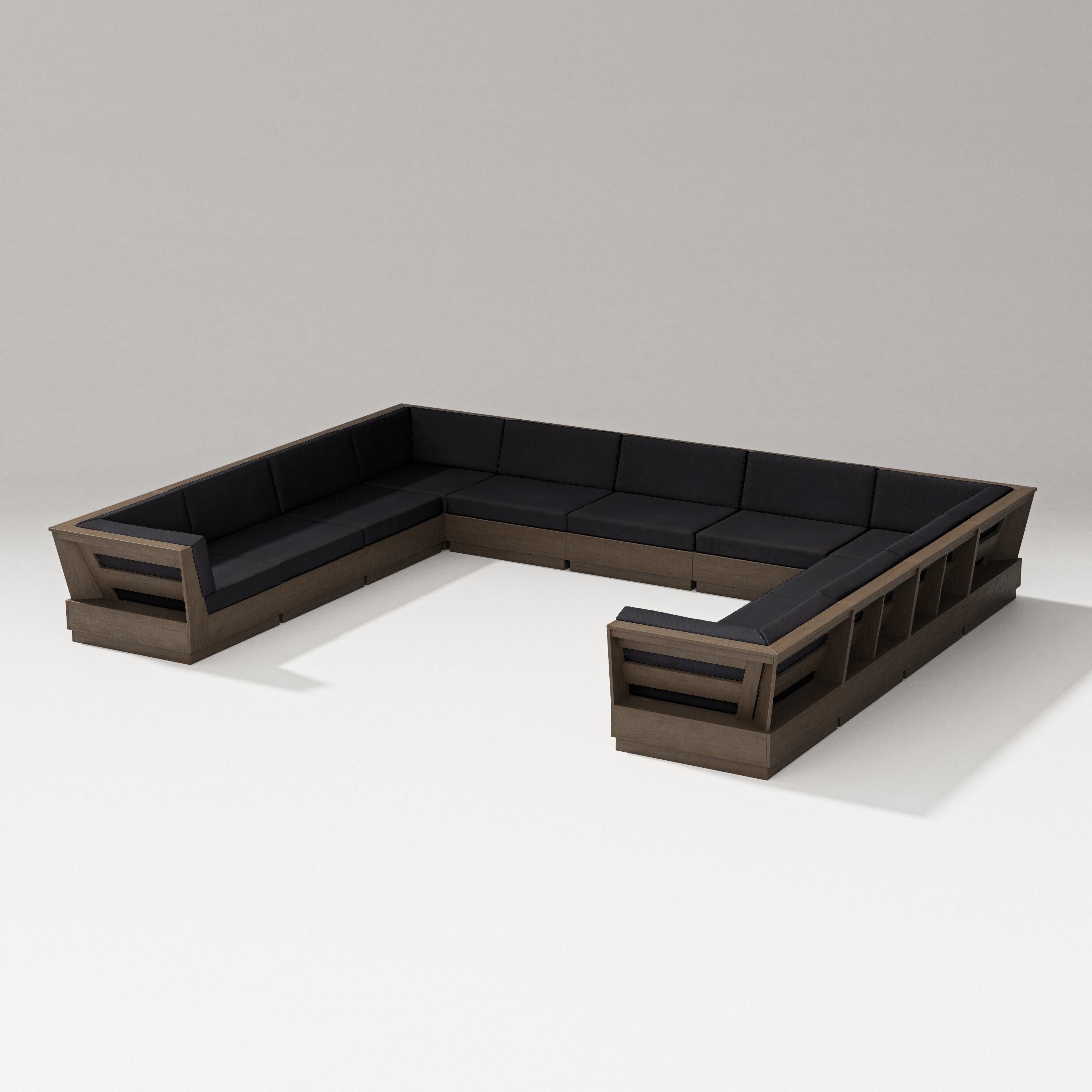 Elevate Large U-Shaped Sectional in Kona / Midnight Linen
