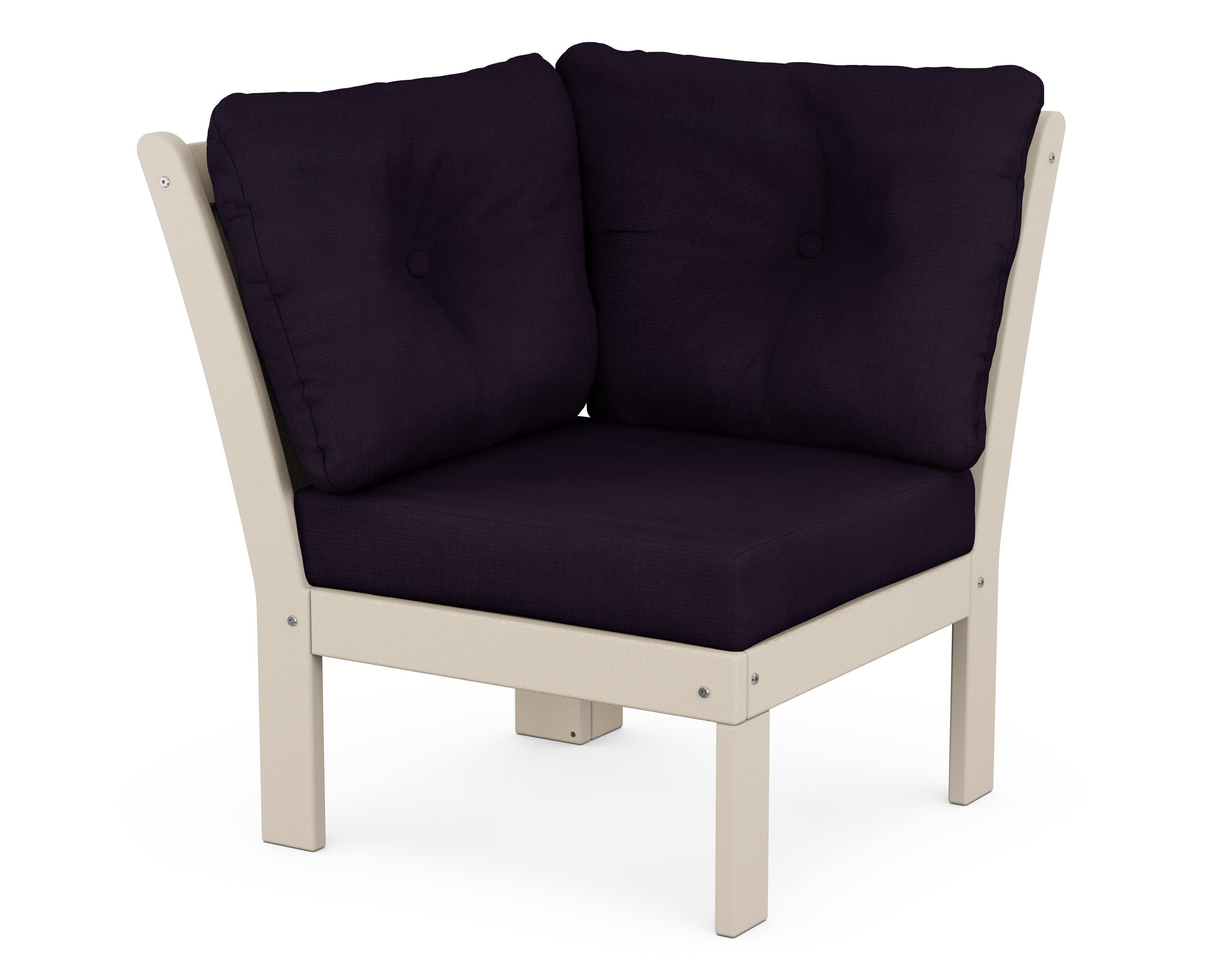 Vineyard Modular Corner Chair in Sand / Navy Linen