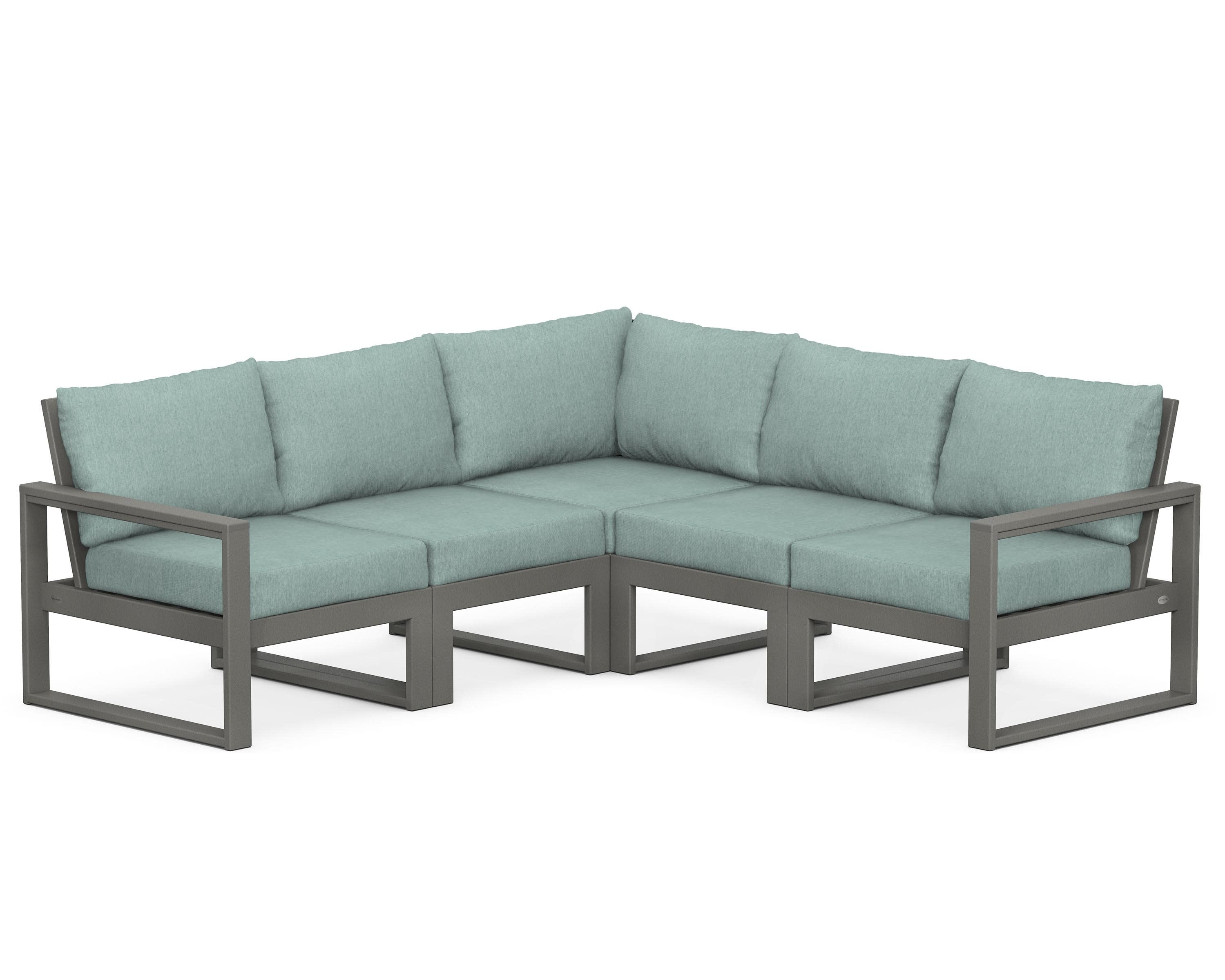 EDGE 5-Piece Modular Deep Seating Set in Slate Grey / Glacier Spa