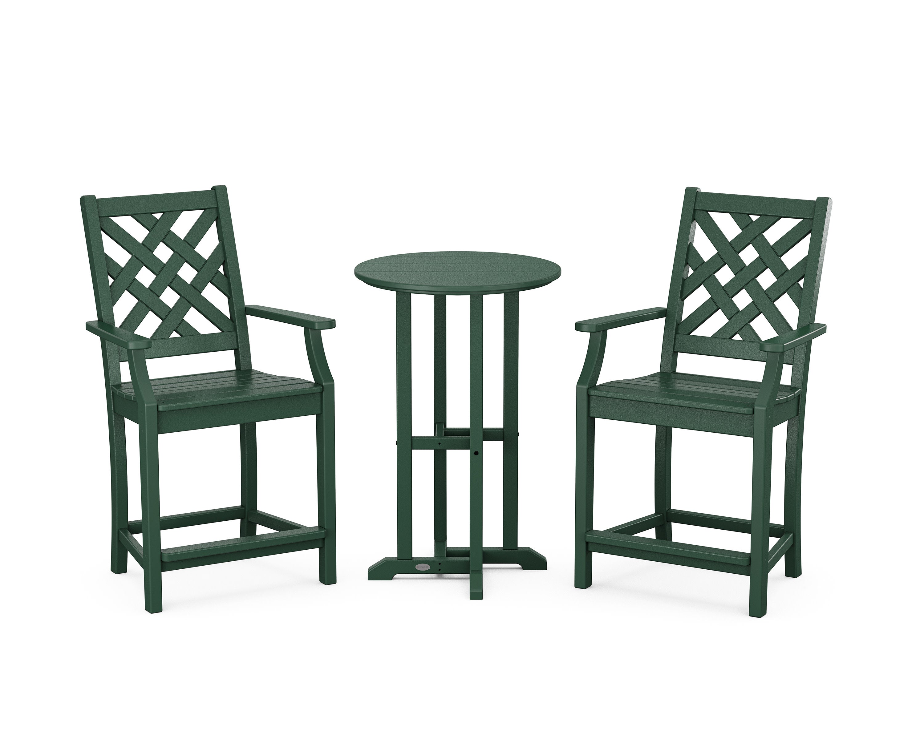 Wovendale 3-Piece Farmhouse Bistro Counter Set in Green