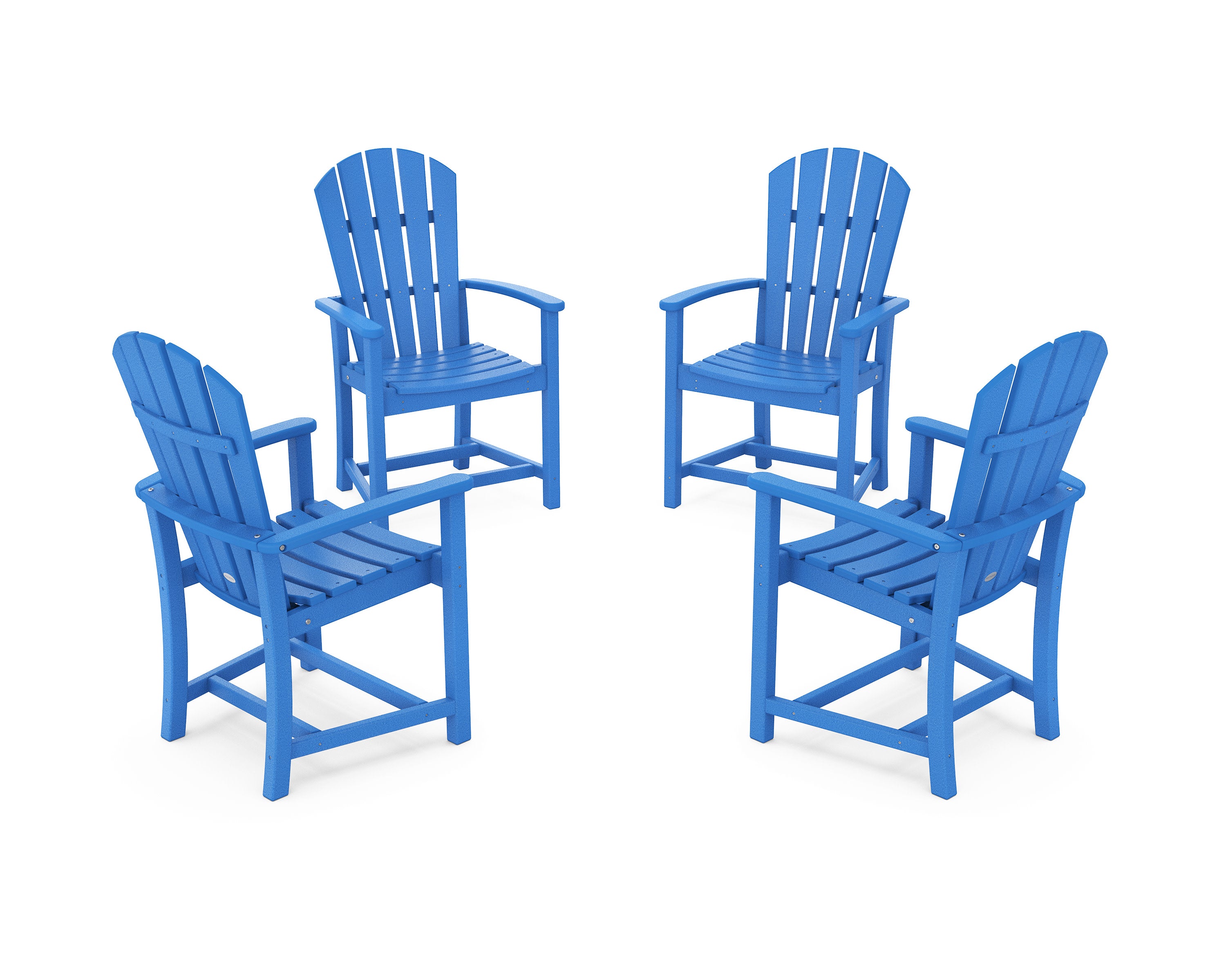 Palm Coast 4-Piece Upright Adirondack Conversation Set in Pacific Blue