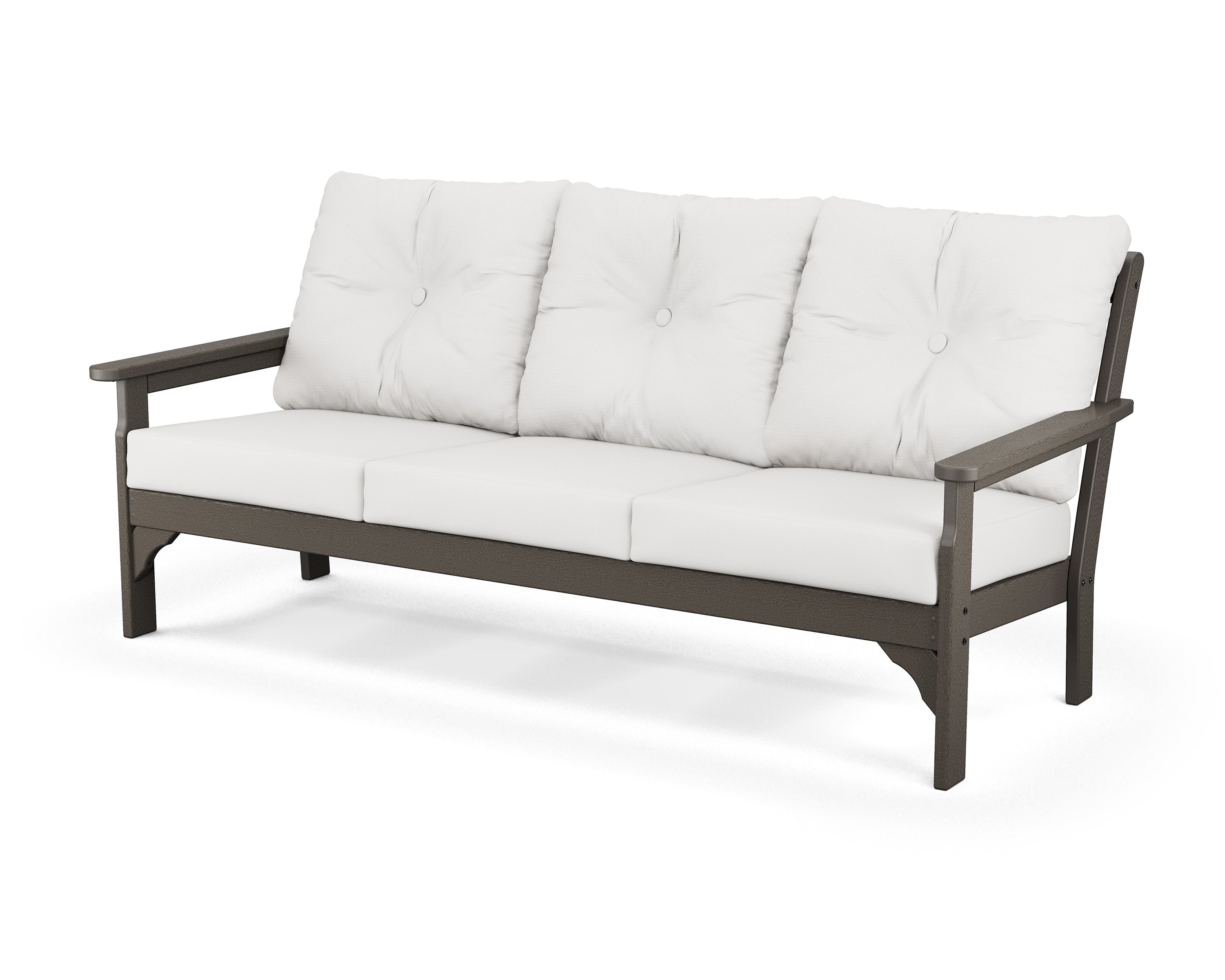 Vineyard Deep Seating Sofa in Vintage Coffee / Natural Linen