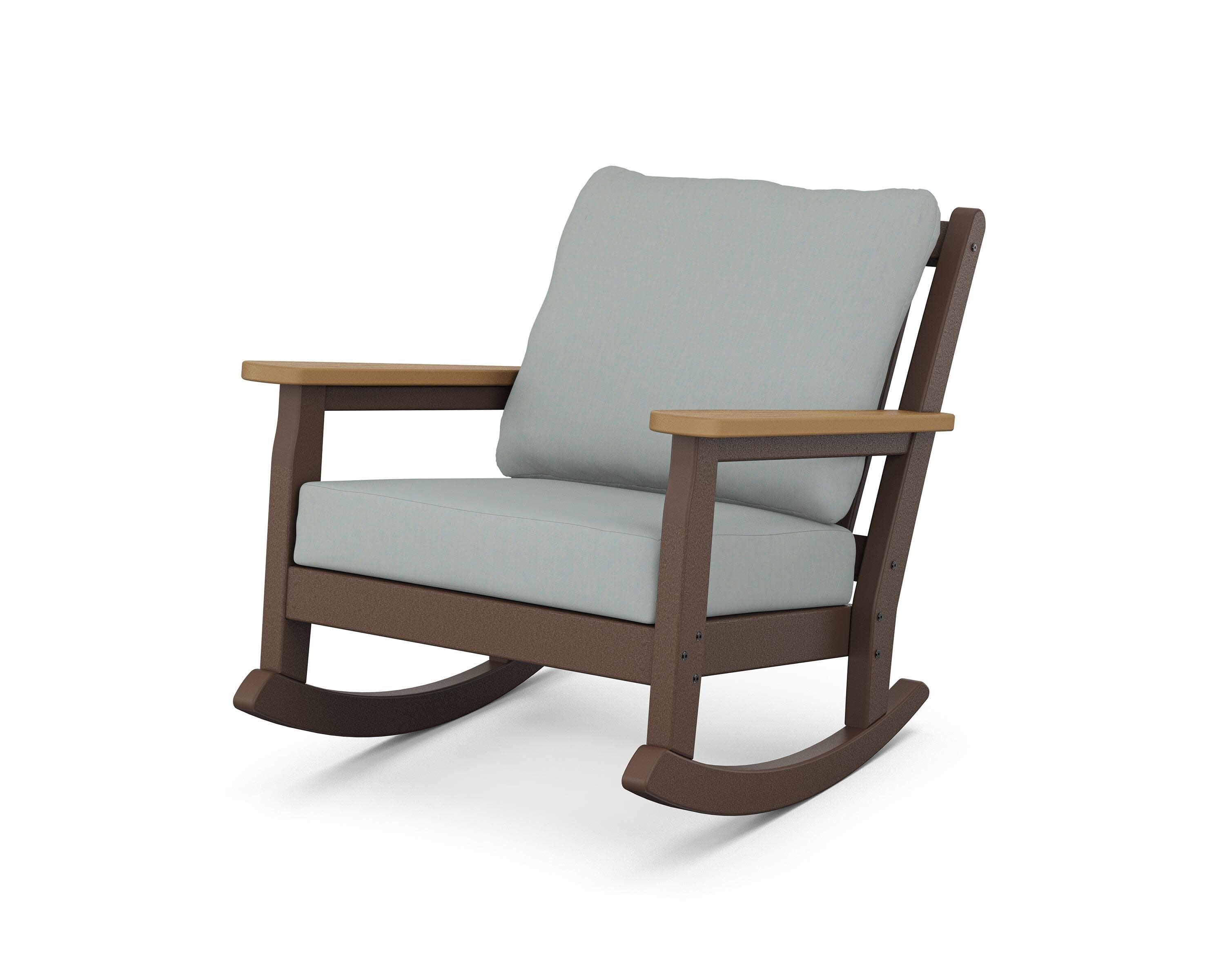 Chippendale Deep Seating Rocking Chair in Mahogany / Natural / Spa