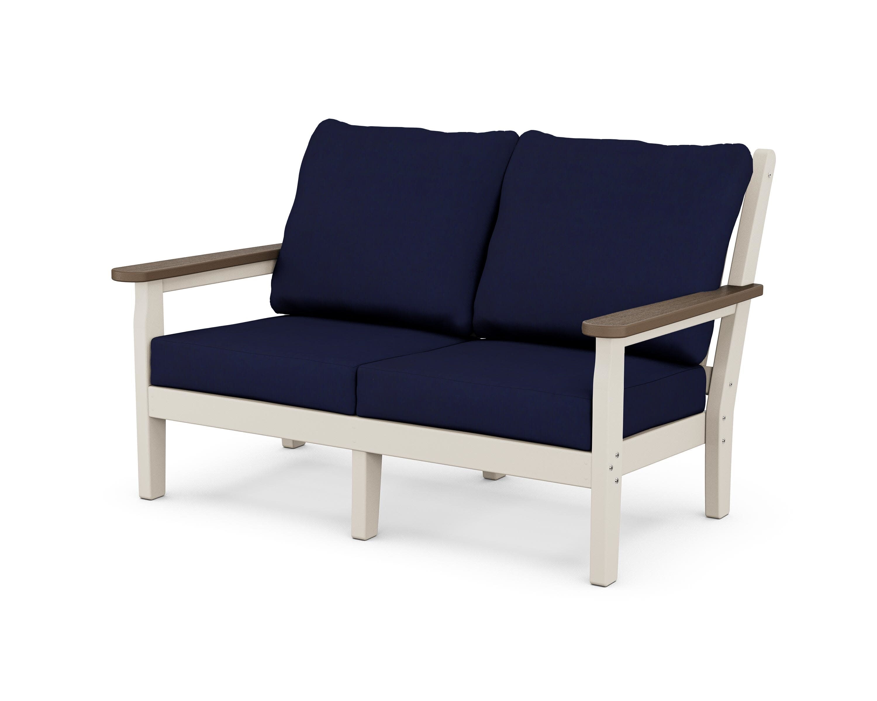 Chippendale Deep Seating Loveseat in Sand / Kona / Navy