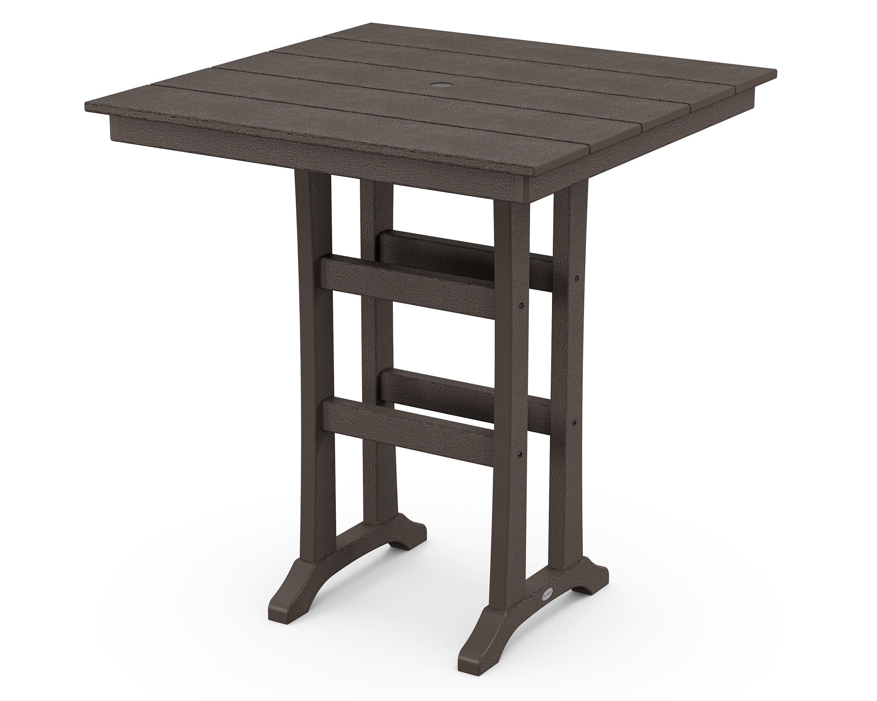 Farmhouse Trestle 37" Bar Table in Vintage Coffee