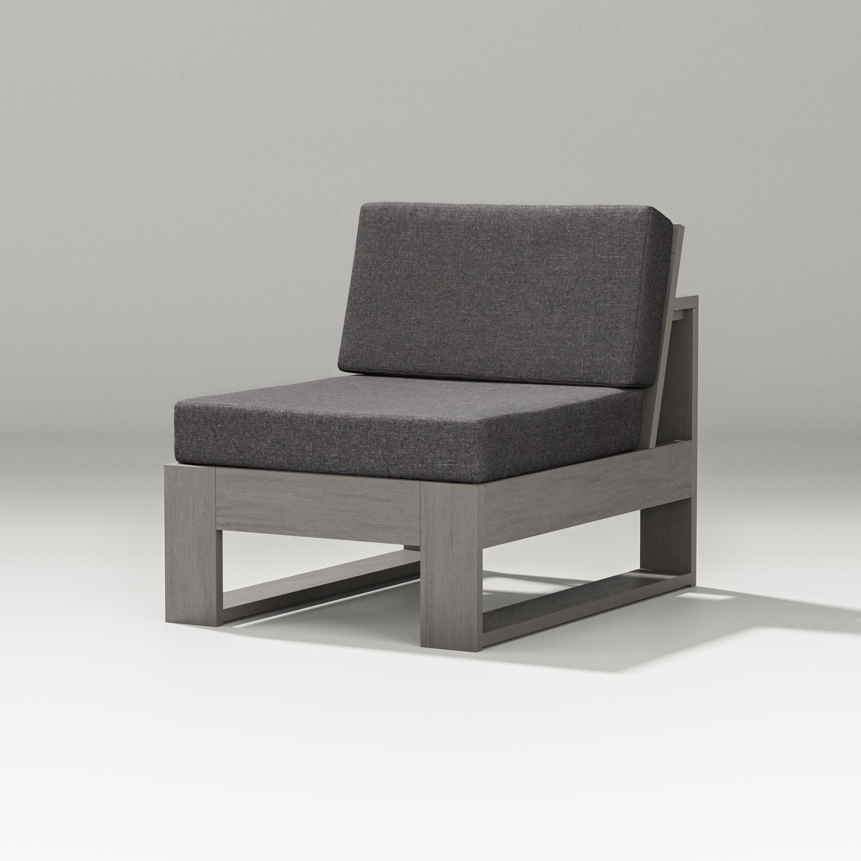 Latitude Modular Armless Chair in Driftwood / Ash Charcoal