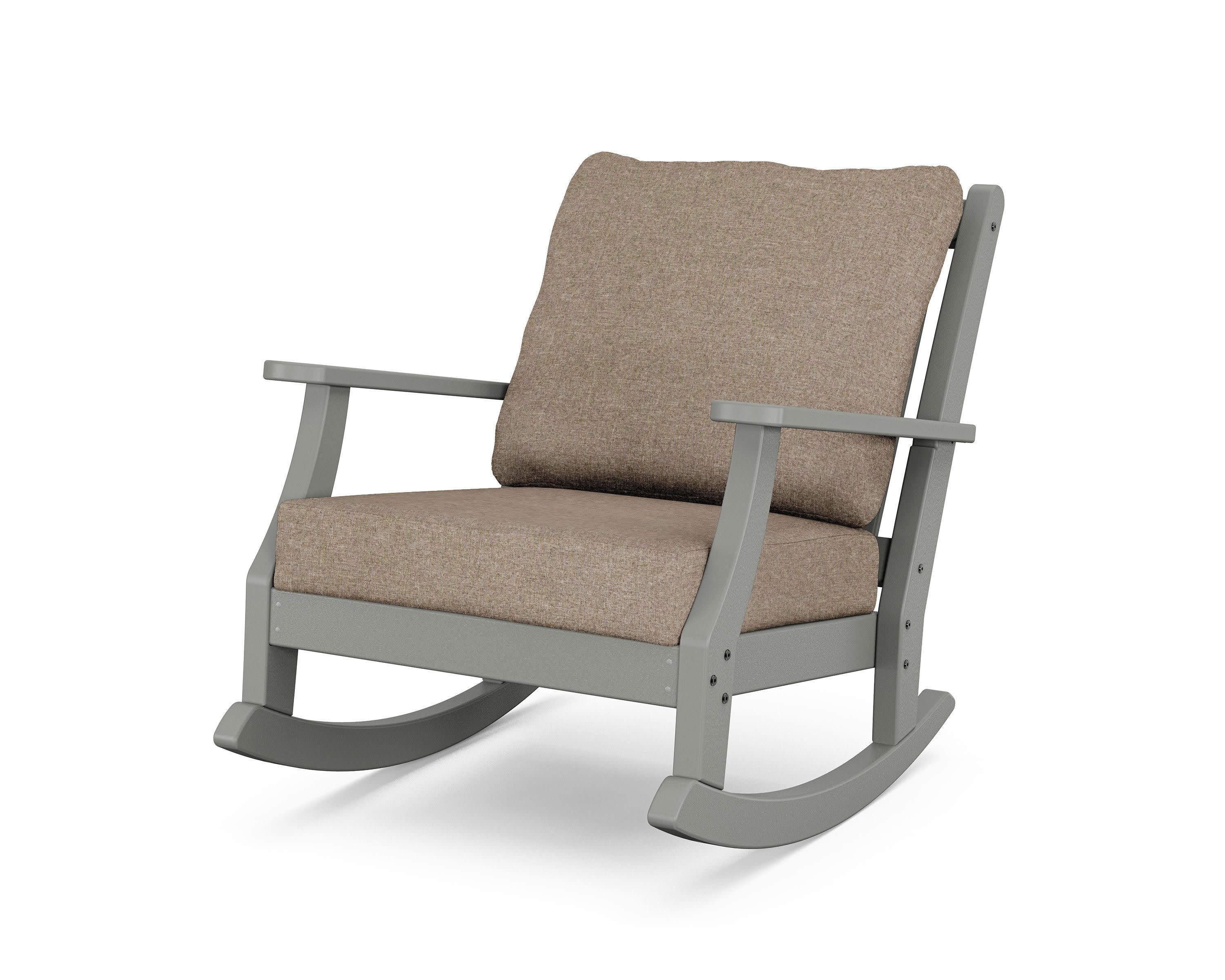 Wovendale Deep Seating Rocking Chair in Slate Grey / Spiced Burlap