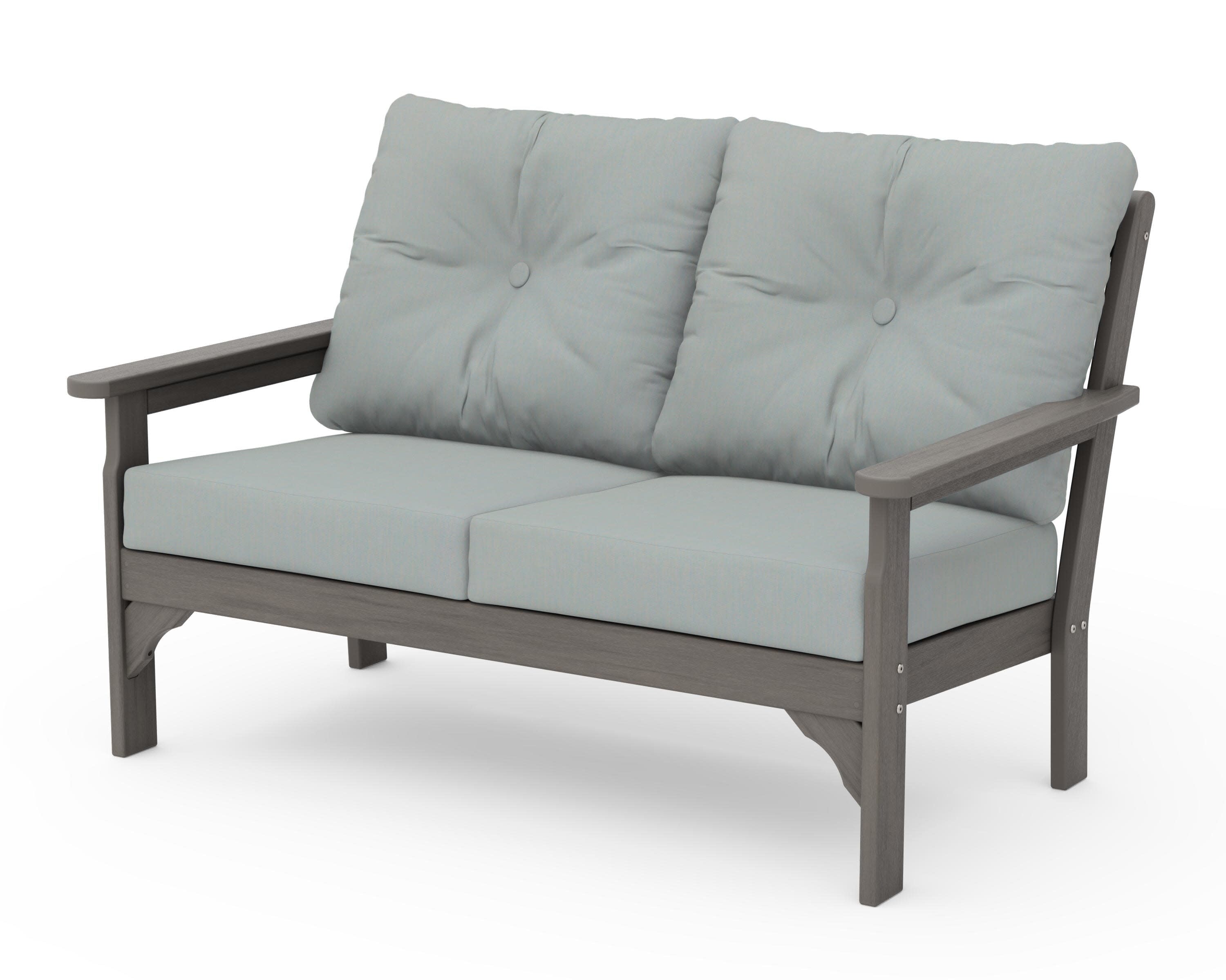 Vineyard Deep Seating Loveseat in Driftwood / Spa
