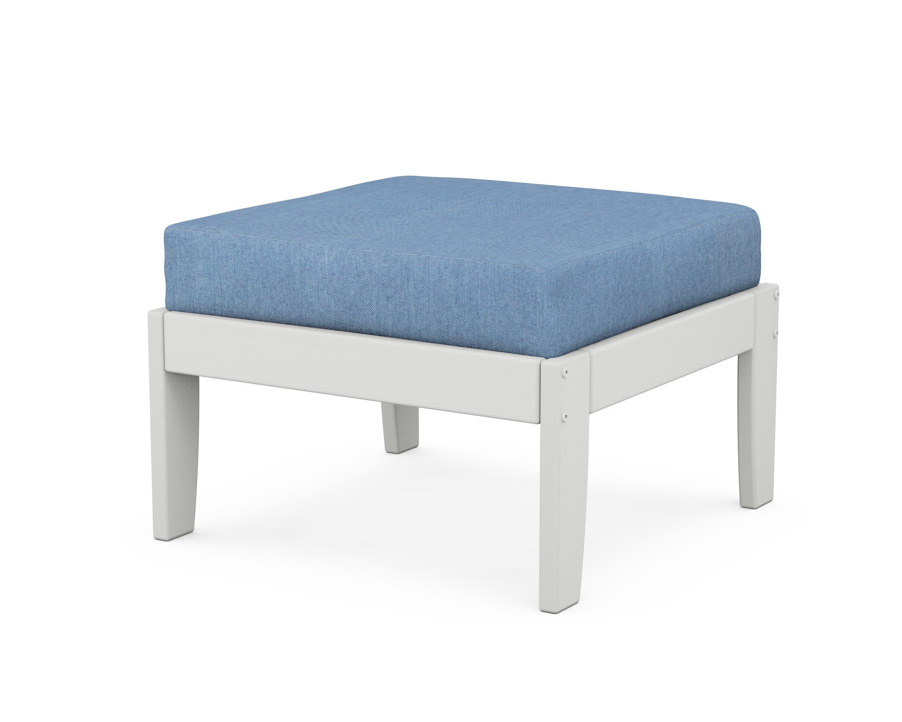 Modular Ottoman - Classic in White / Sky Blue