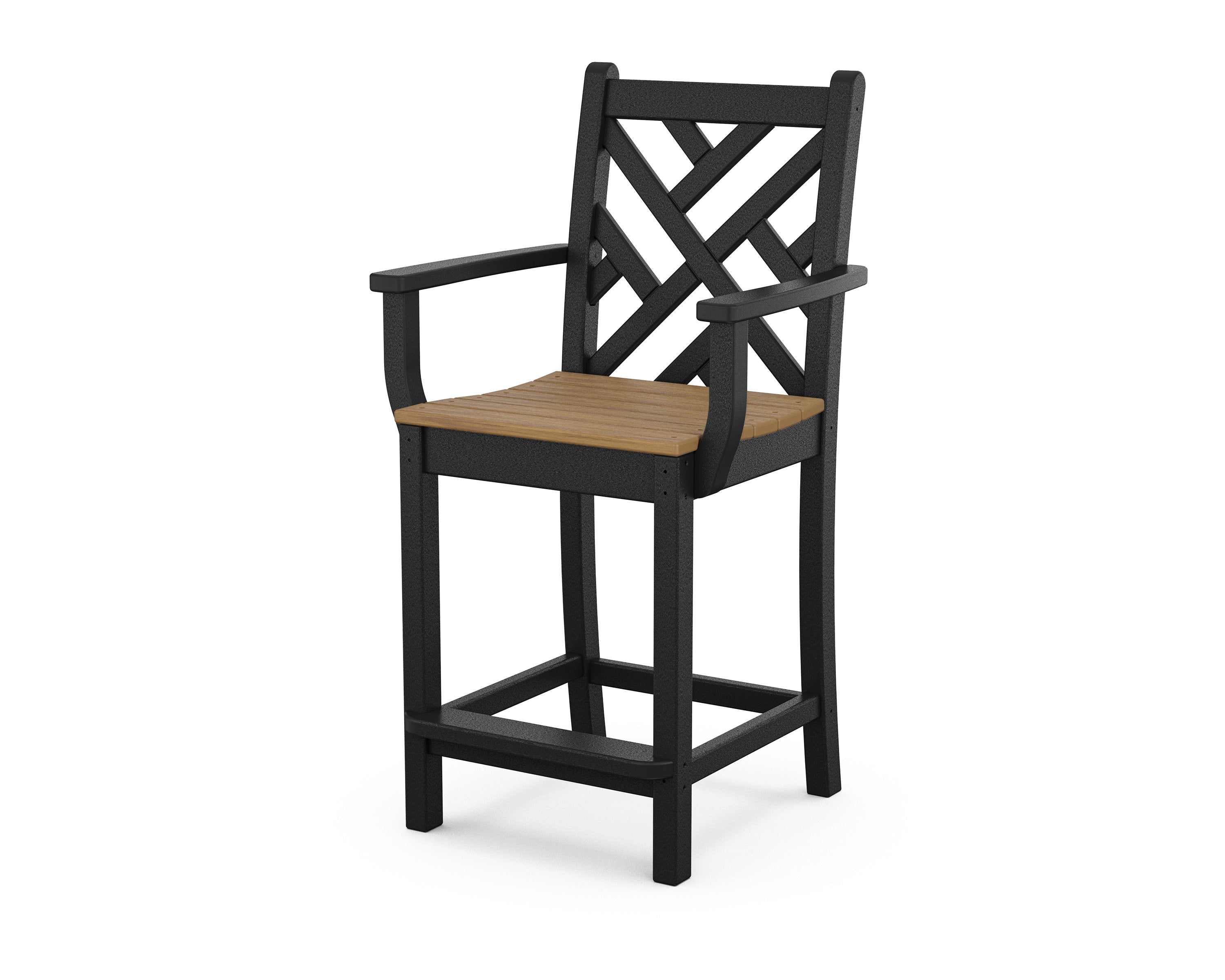 Chippendale Counter Arm Chair in Black / Natural