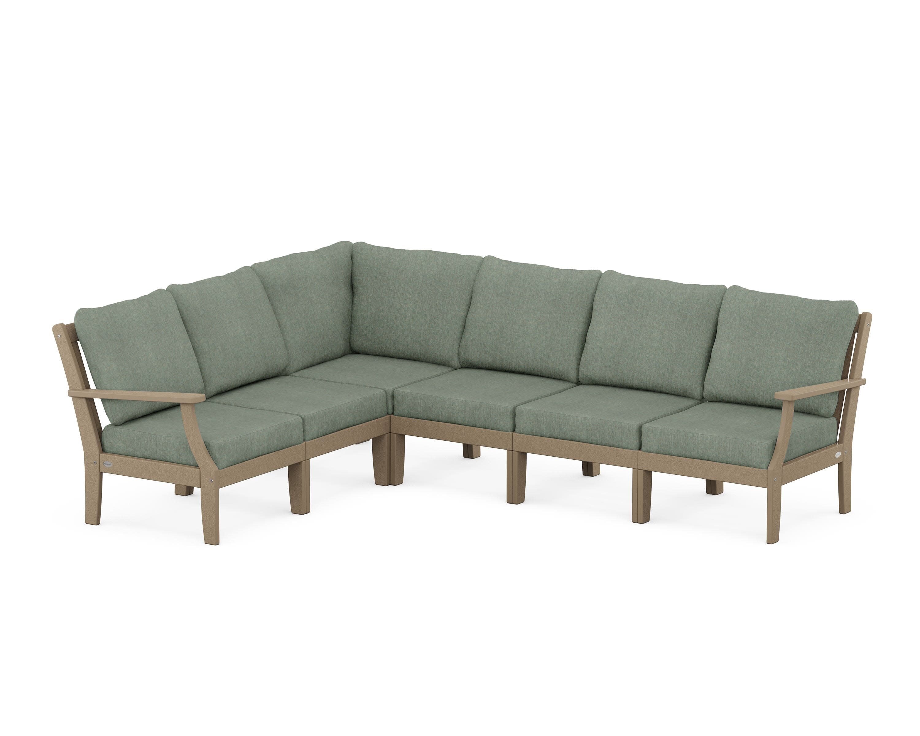 Braxton Modular 6-Piece Deep Seating Set in Vintage Sahara / Cast Sage