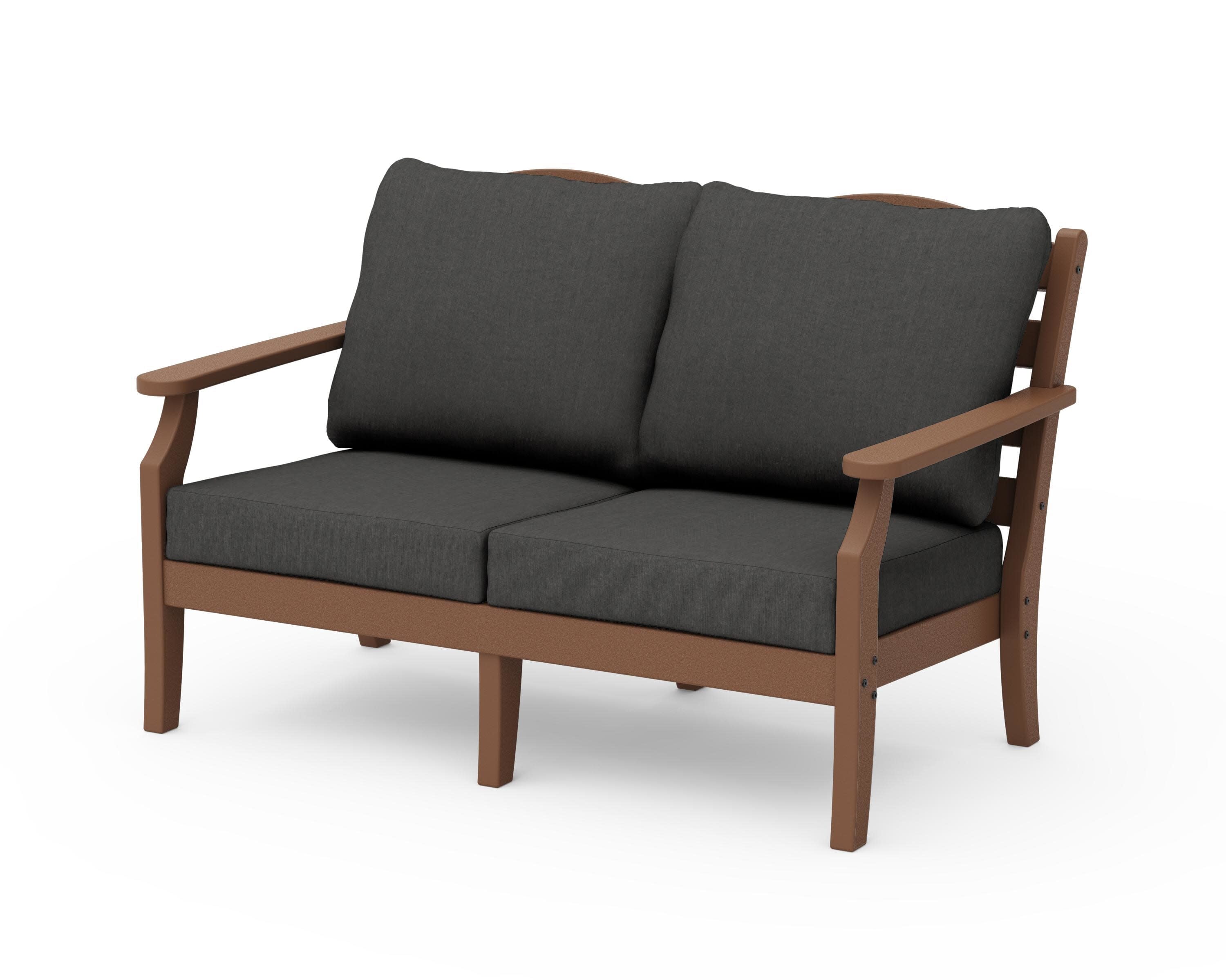 Savannah Deep Seating Loveseat in Teak / Spectrum Carbon