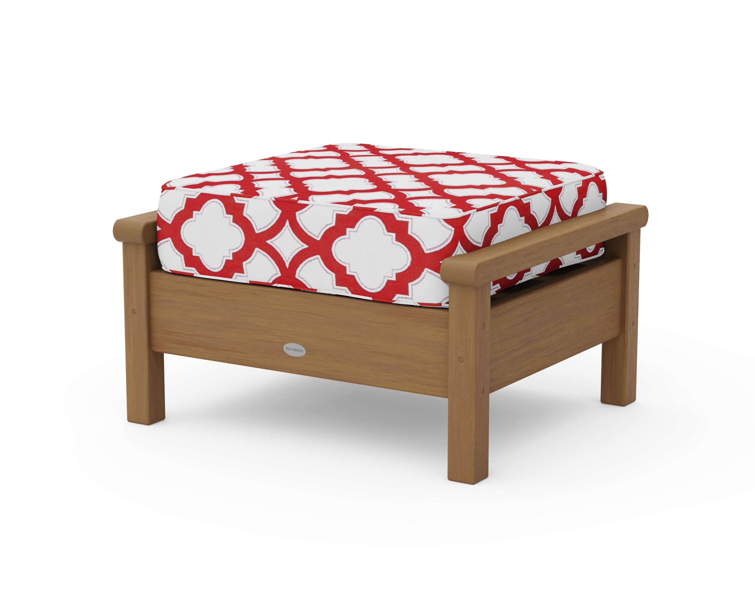 Harbour Deep Seating Ottoman in Natural / Trellis Crimson