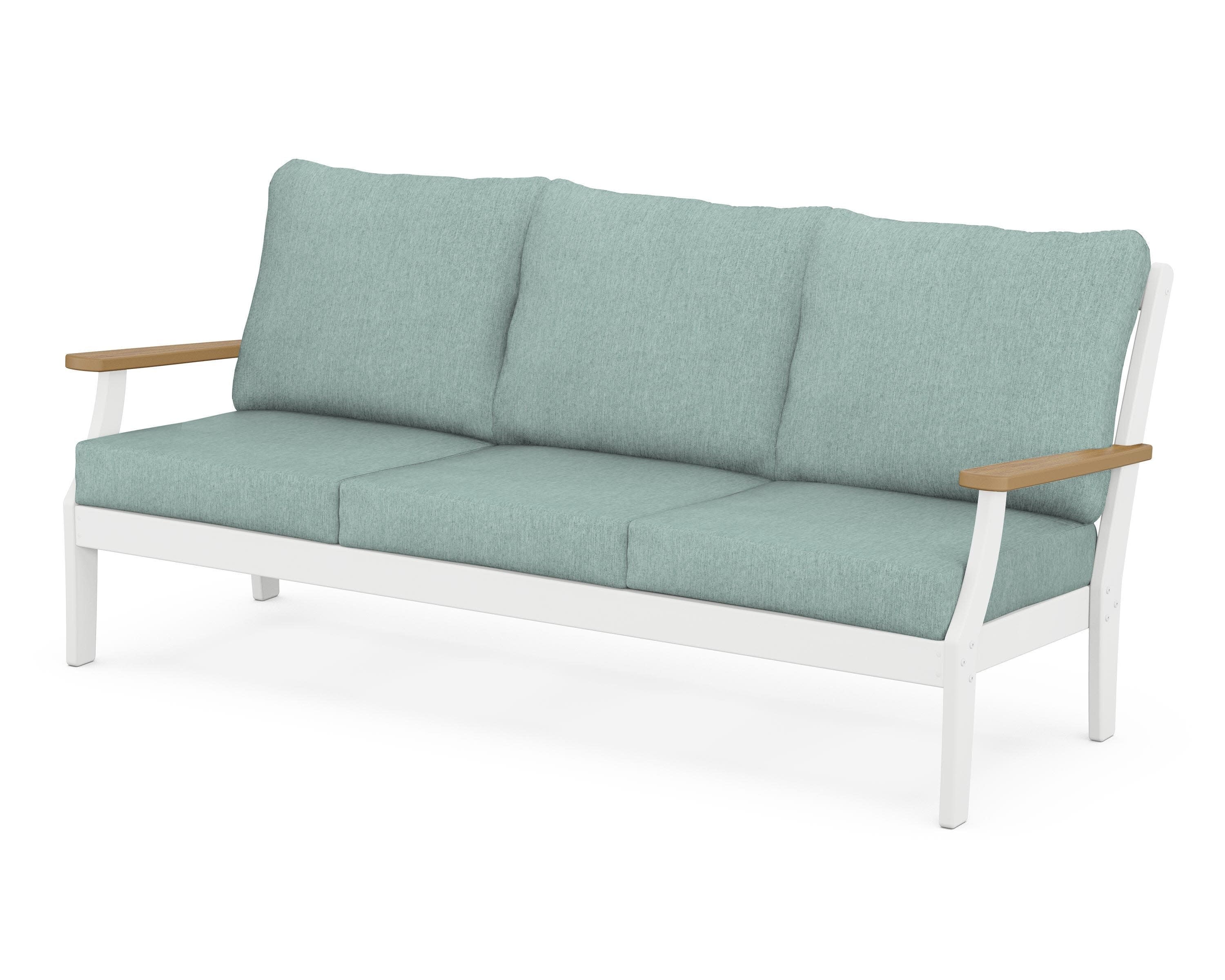 Braxton Deep Seating Sofa in White / Natural / Glacier Spa