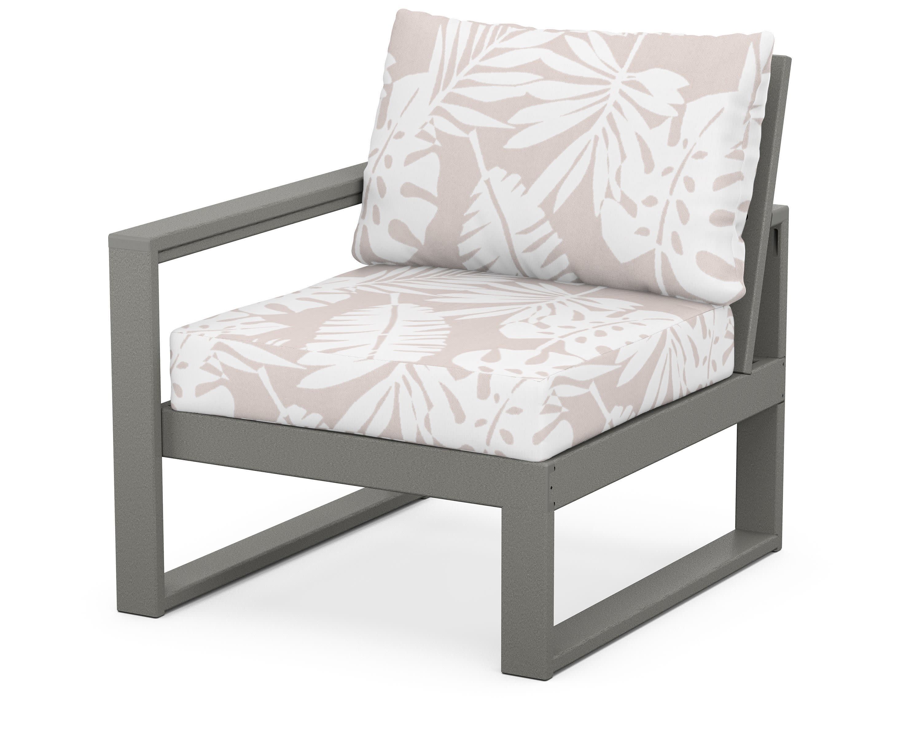EDGE Modular Left Arm Chair in Slate Grey / Leaf Dune Burlap