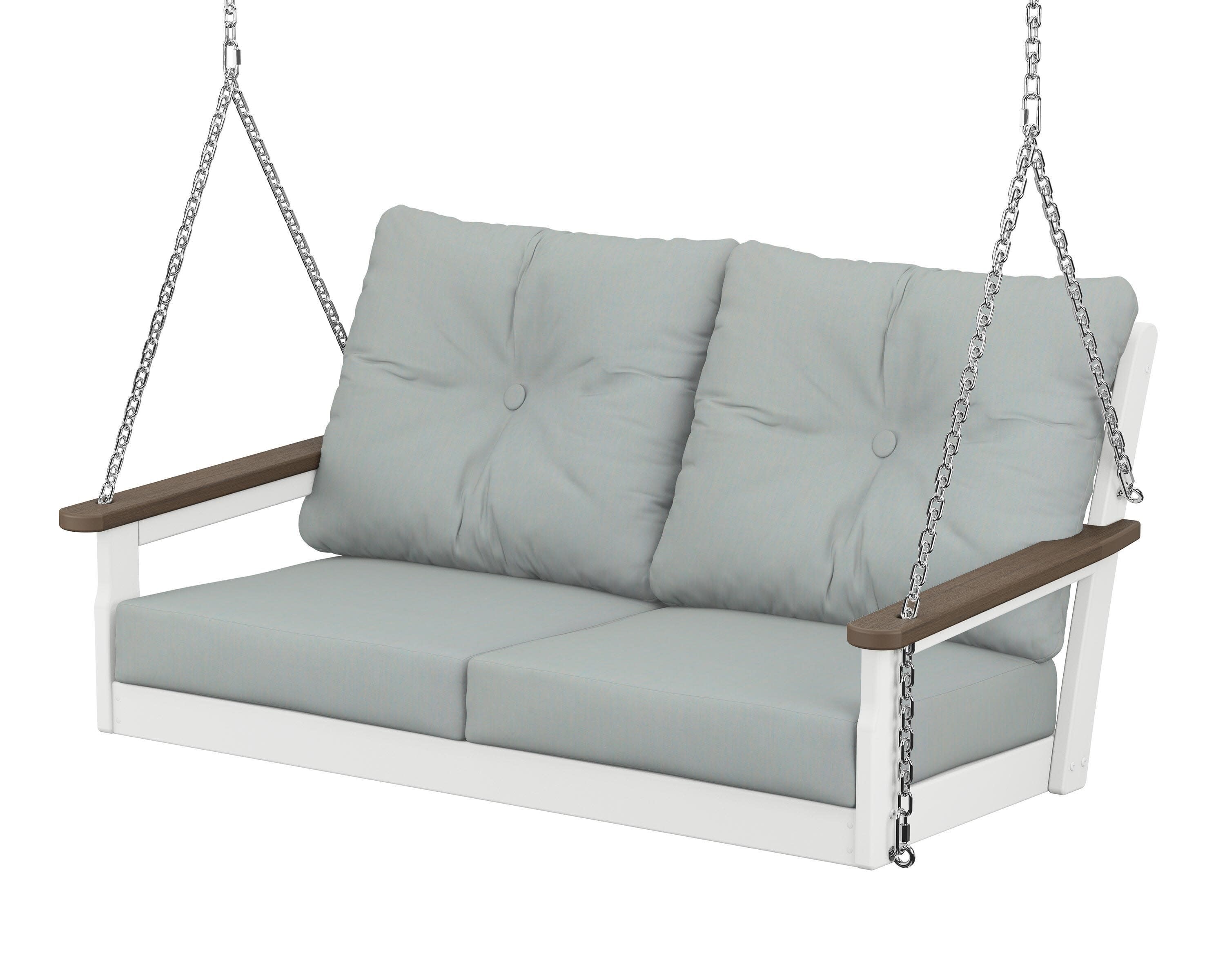 Vineyard Deep Seating Swing in White / Kona / Spa