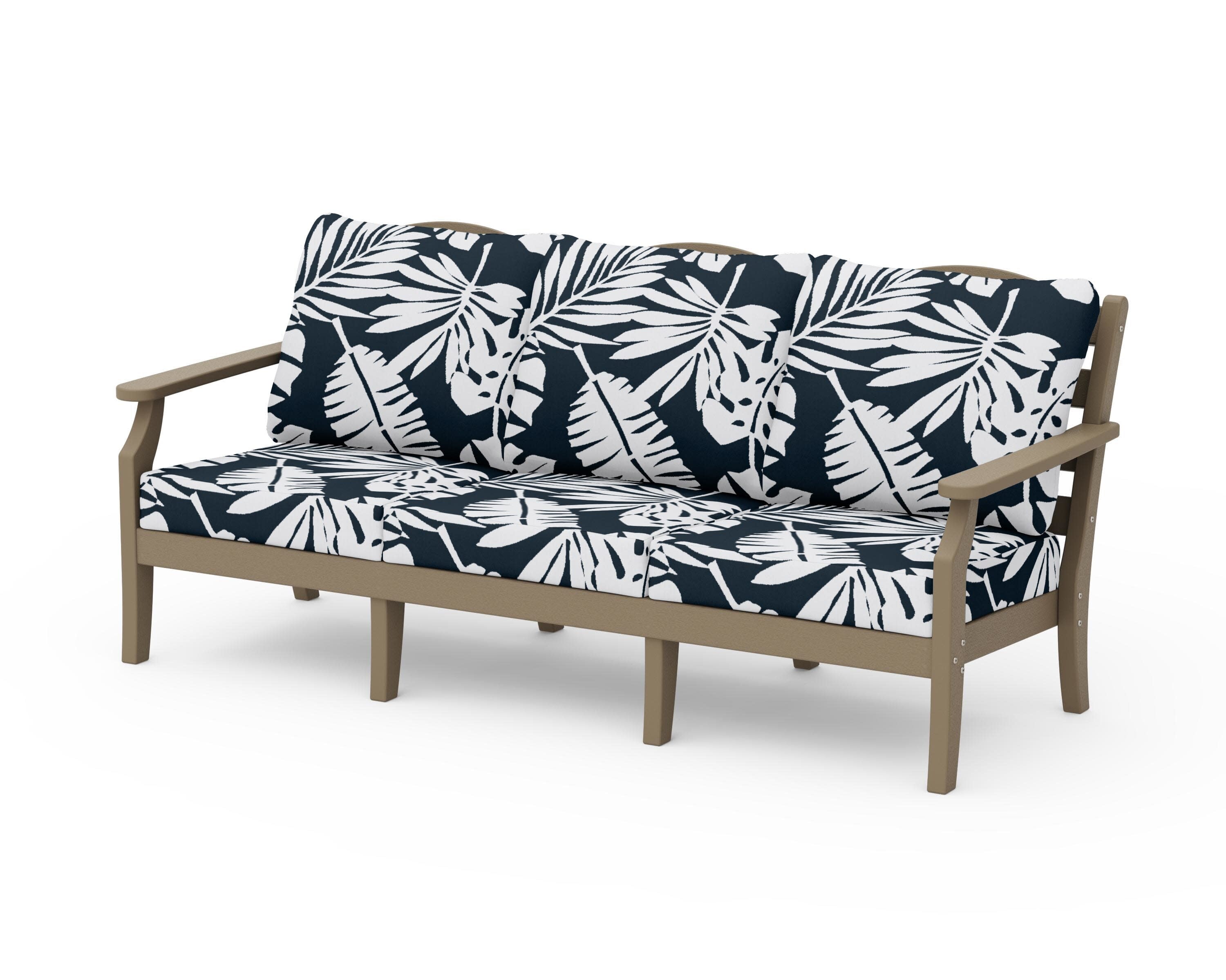 Savannah Deep Seating Sofa in Vintage Sahara / Leaf Marine Indigo