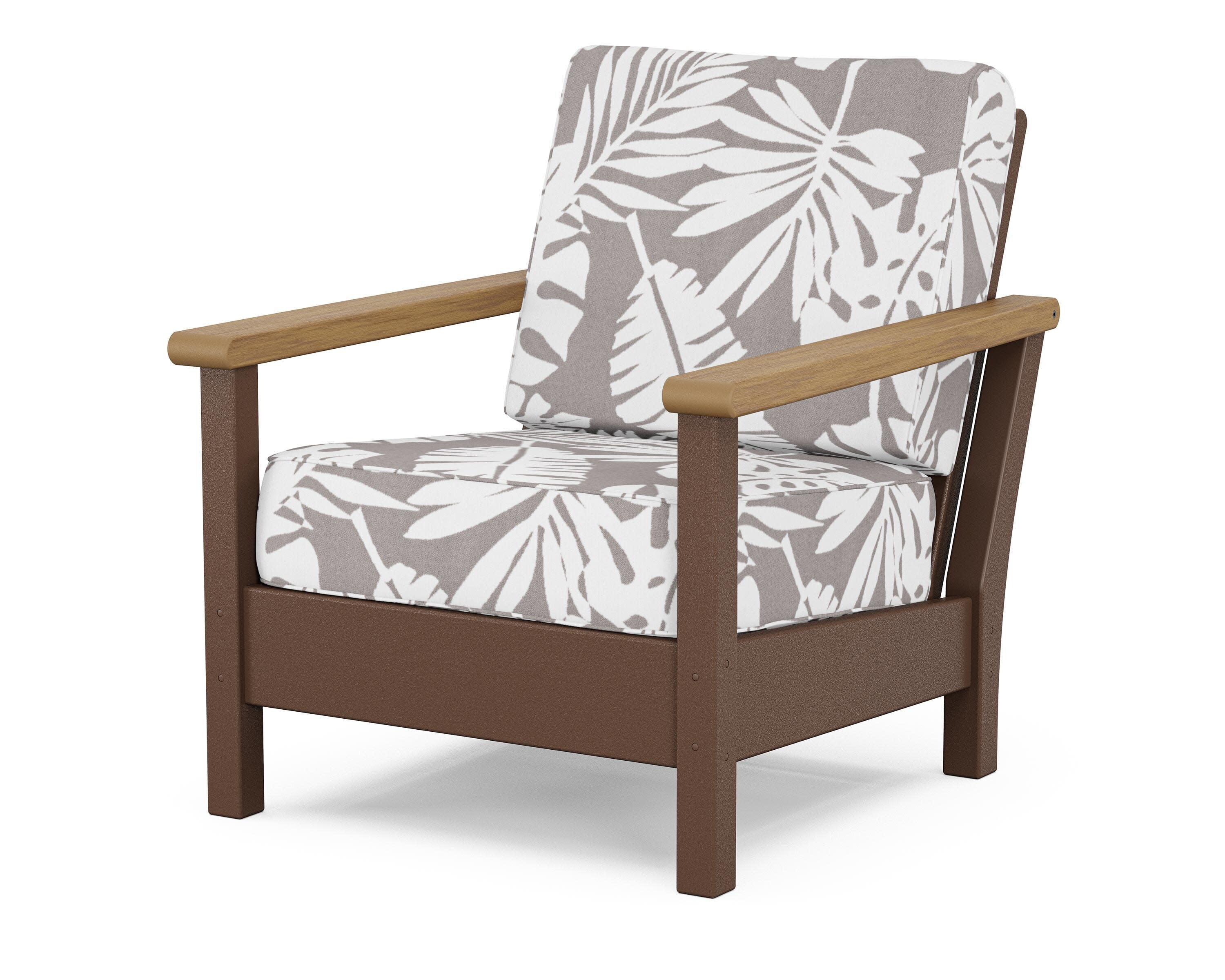 Harbour Deep Seating Chair in Mahogany / Natural / Leaf Grey Mist