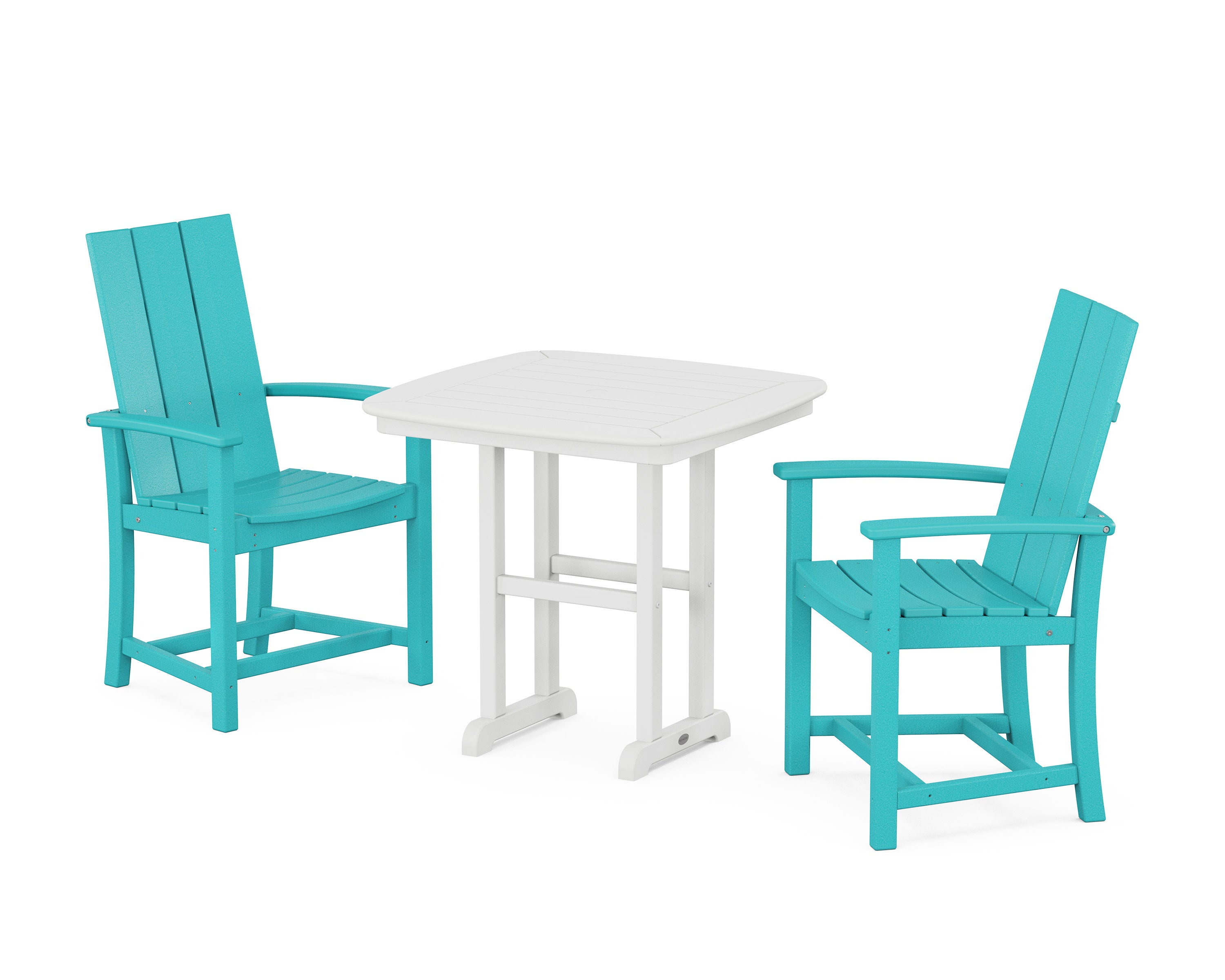 Modern Adirondack 3-Piece Dining Set in Aruba / White