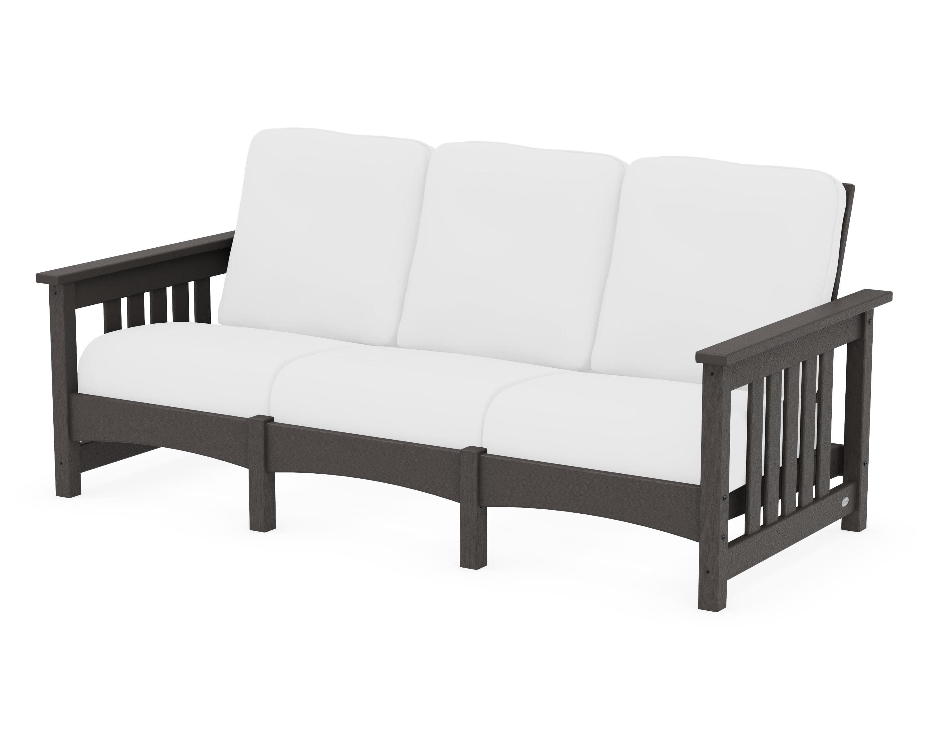 Club Mission Sofa in Vintage Coffee / Natural