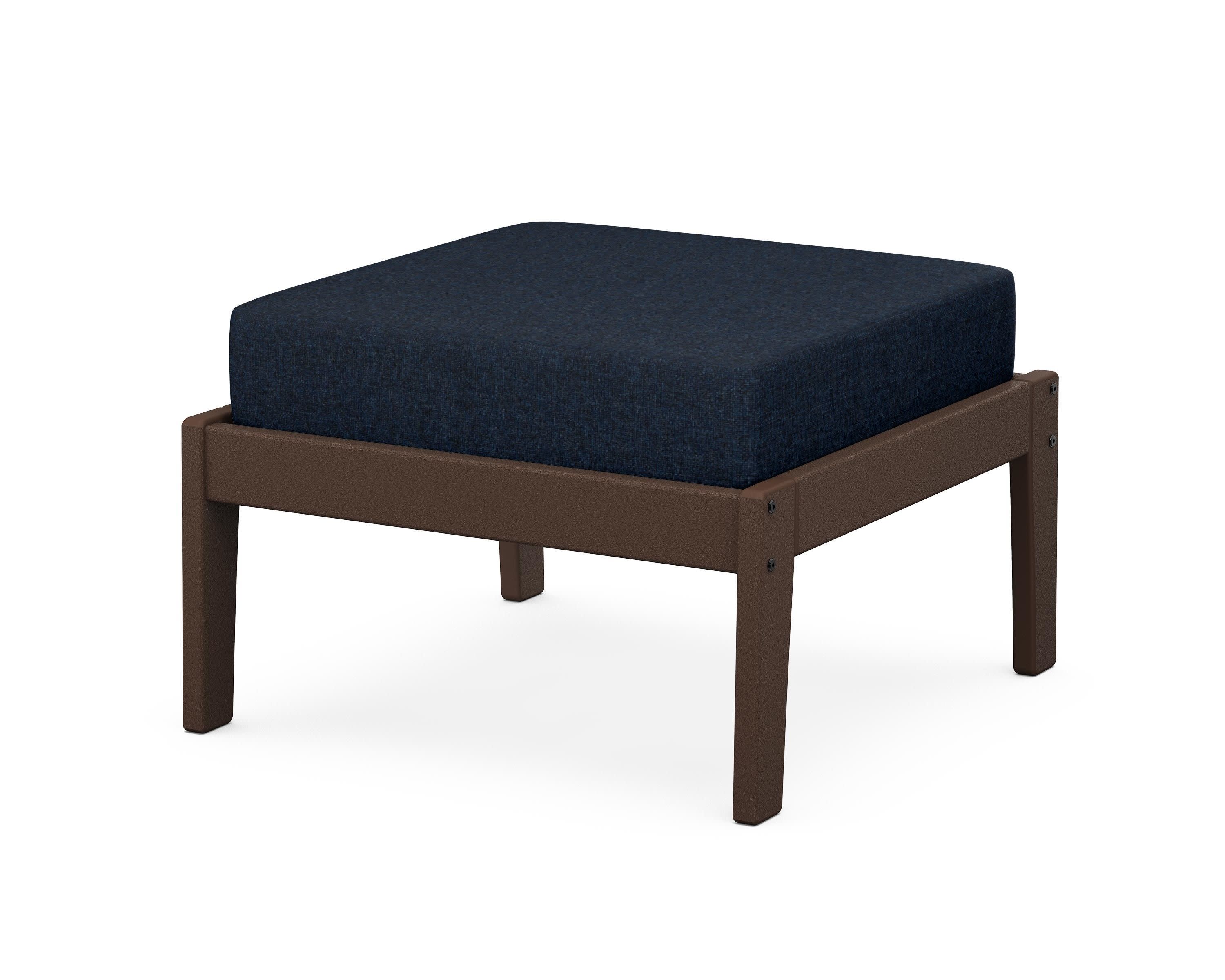 Deep Seating Ottoman in Mahogany / Marine Indigo
