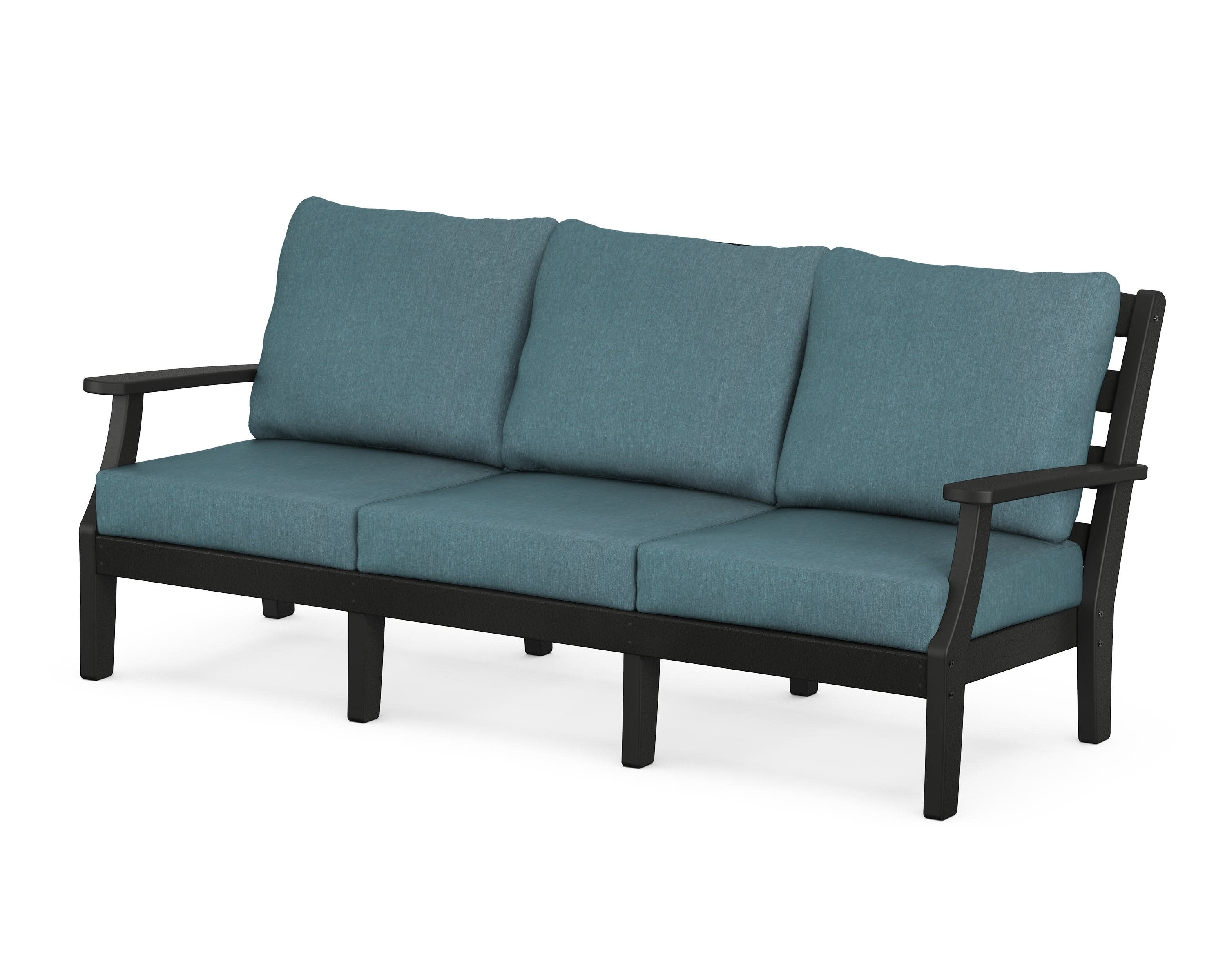 Chesapeake Deep Seating Sofa in Black / Ocean Teal