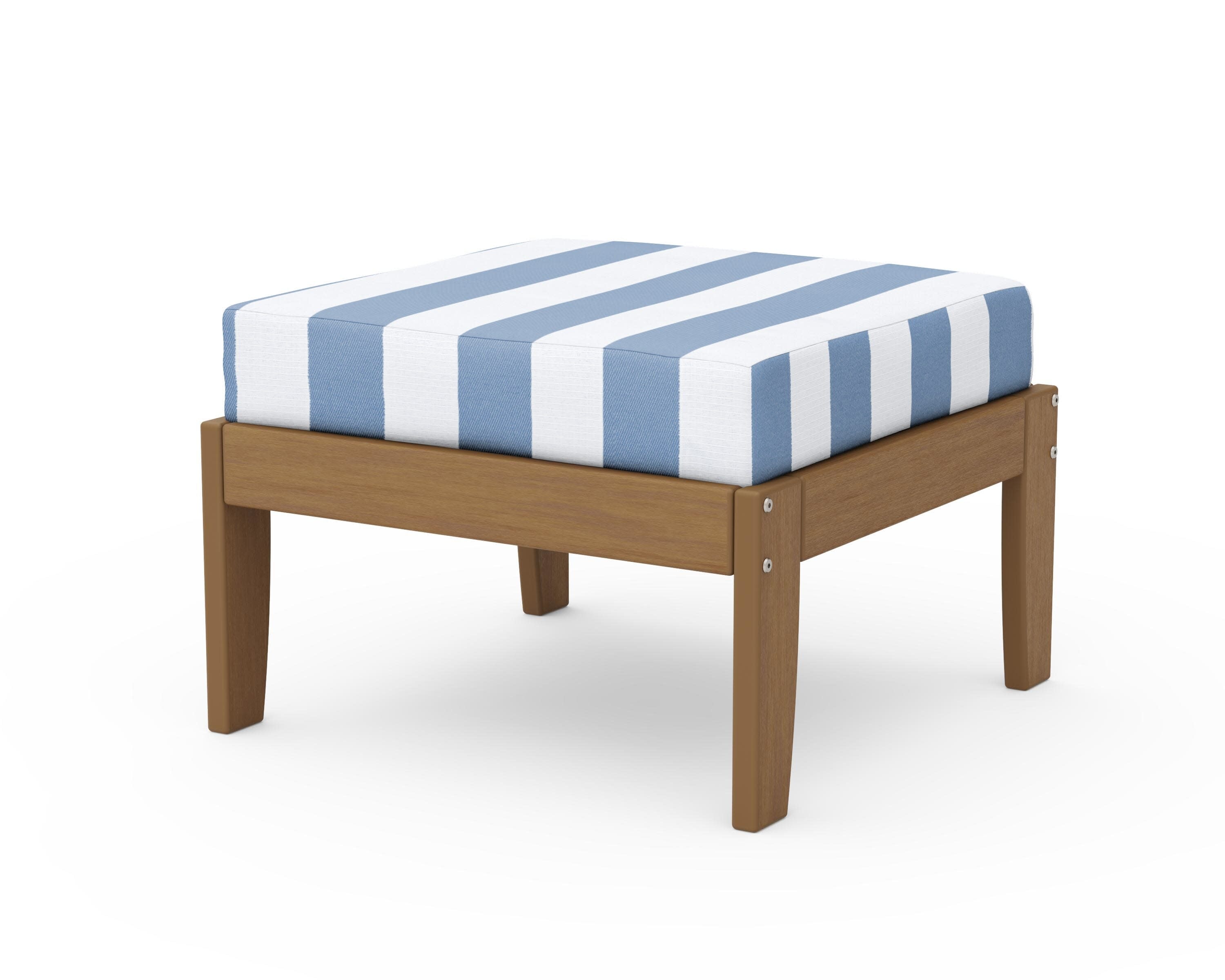 Modular Ottoman - Classic in Natural / Cabana Stripe Sky Blue