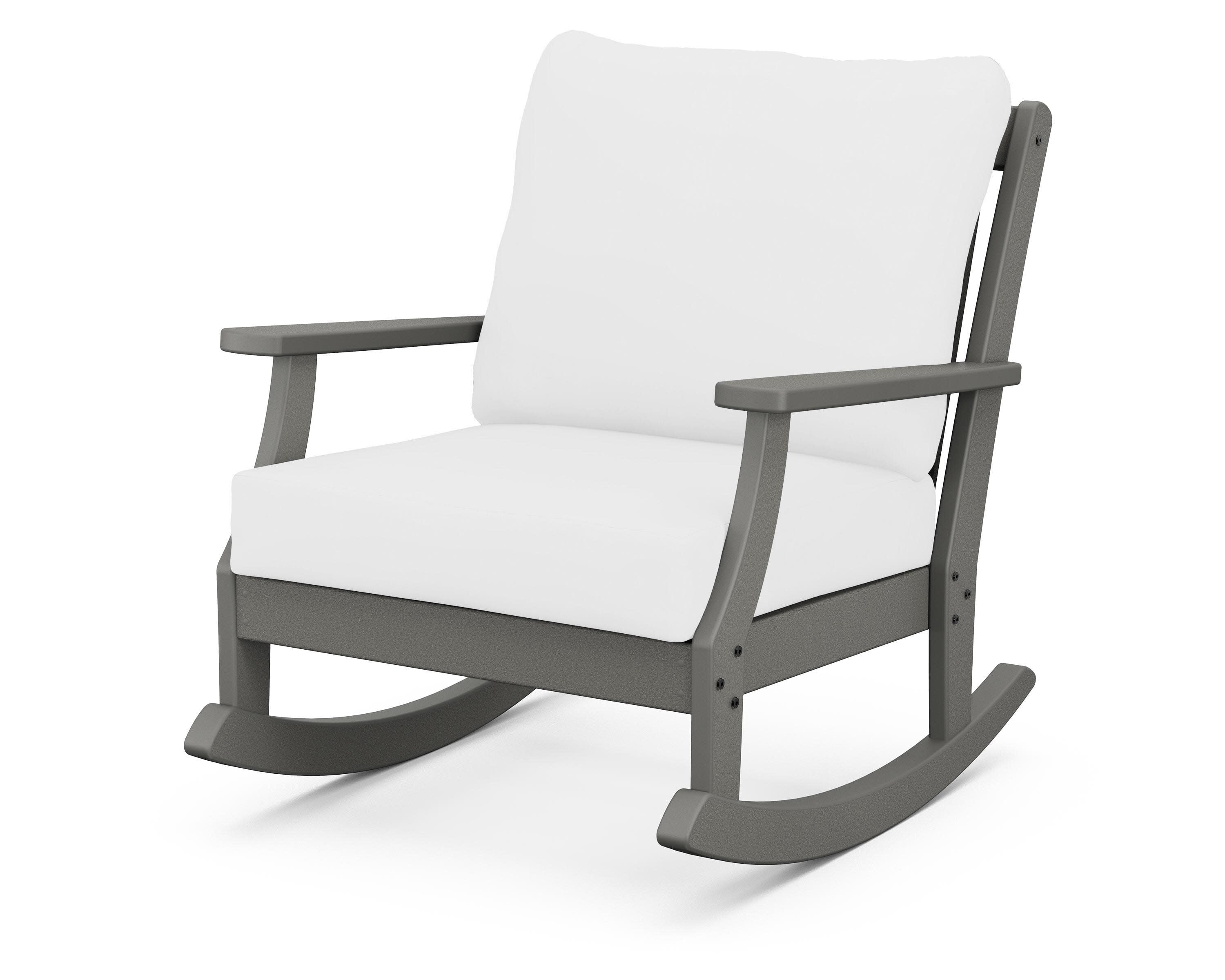 Braxton Deep Seating Rocking Chair in Slate Grey / Natural