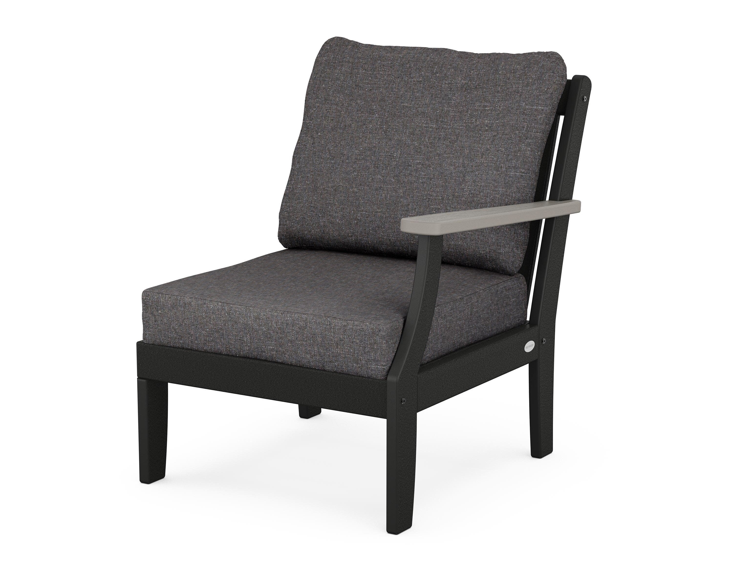 Braxton Modular Right Arm Chair in Black / Driftwood / Ash Charcoal