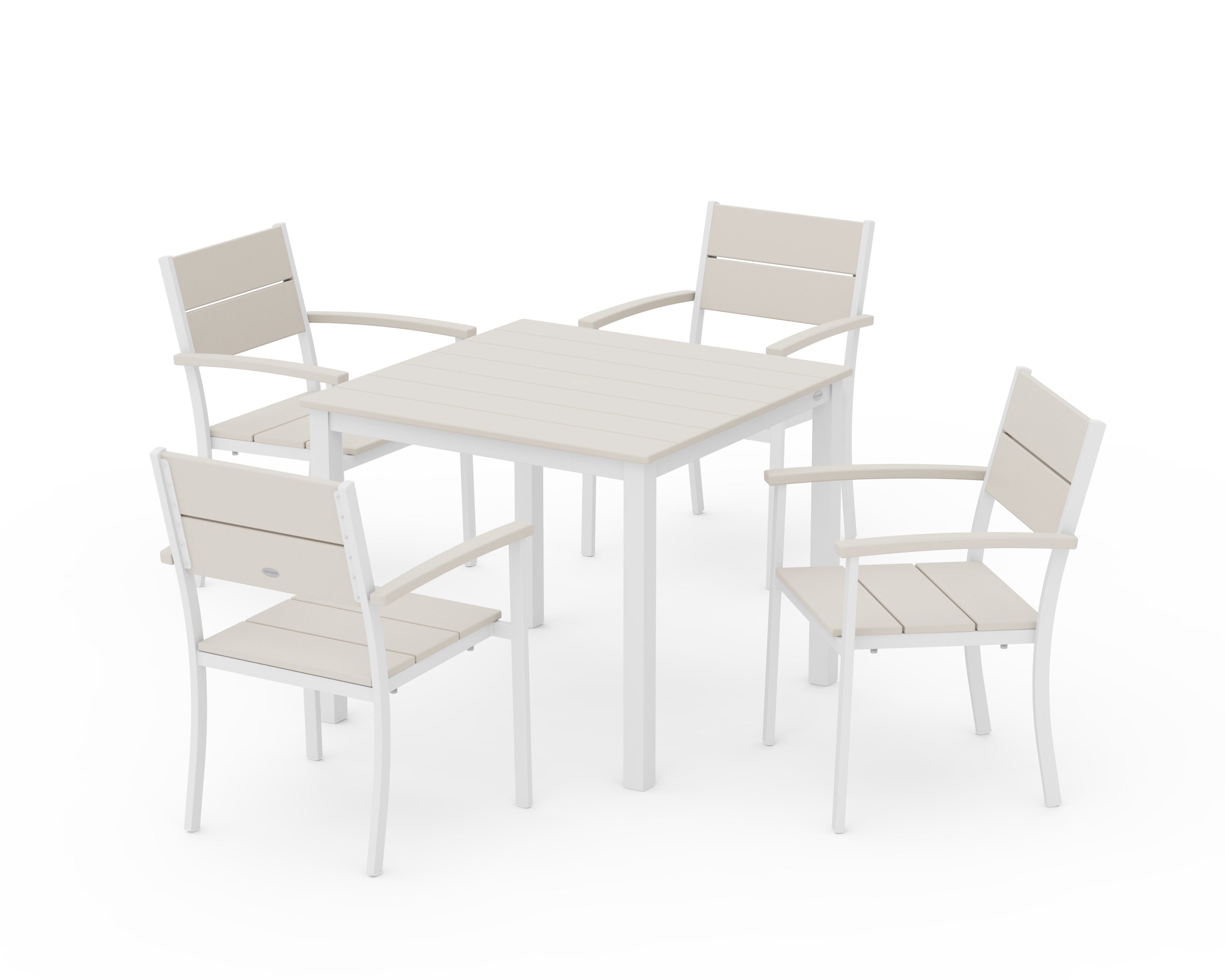 Main Street 5-Piece Dining Set in White / Sand