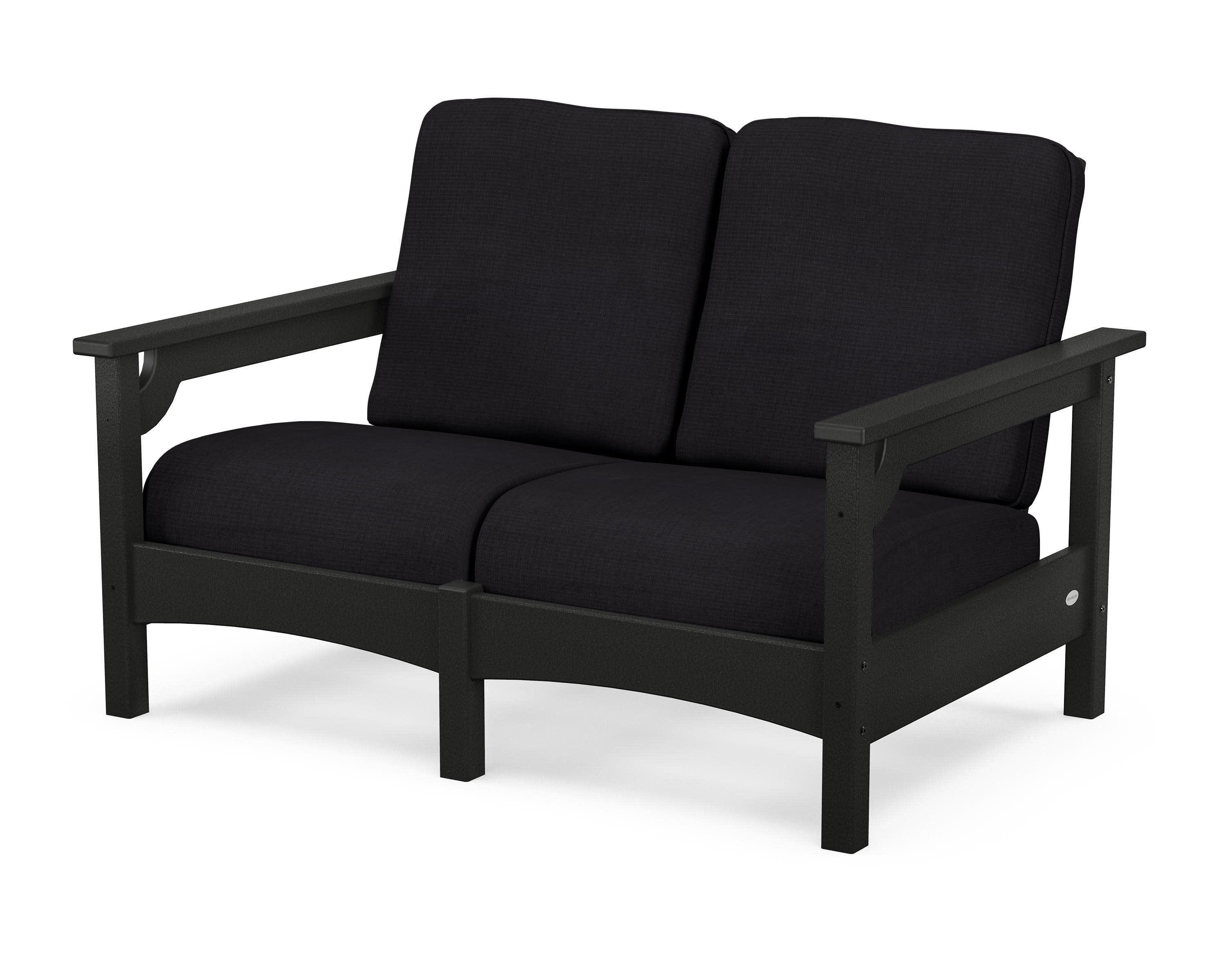 Club Loveseat in Black / Midnight Linen