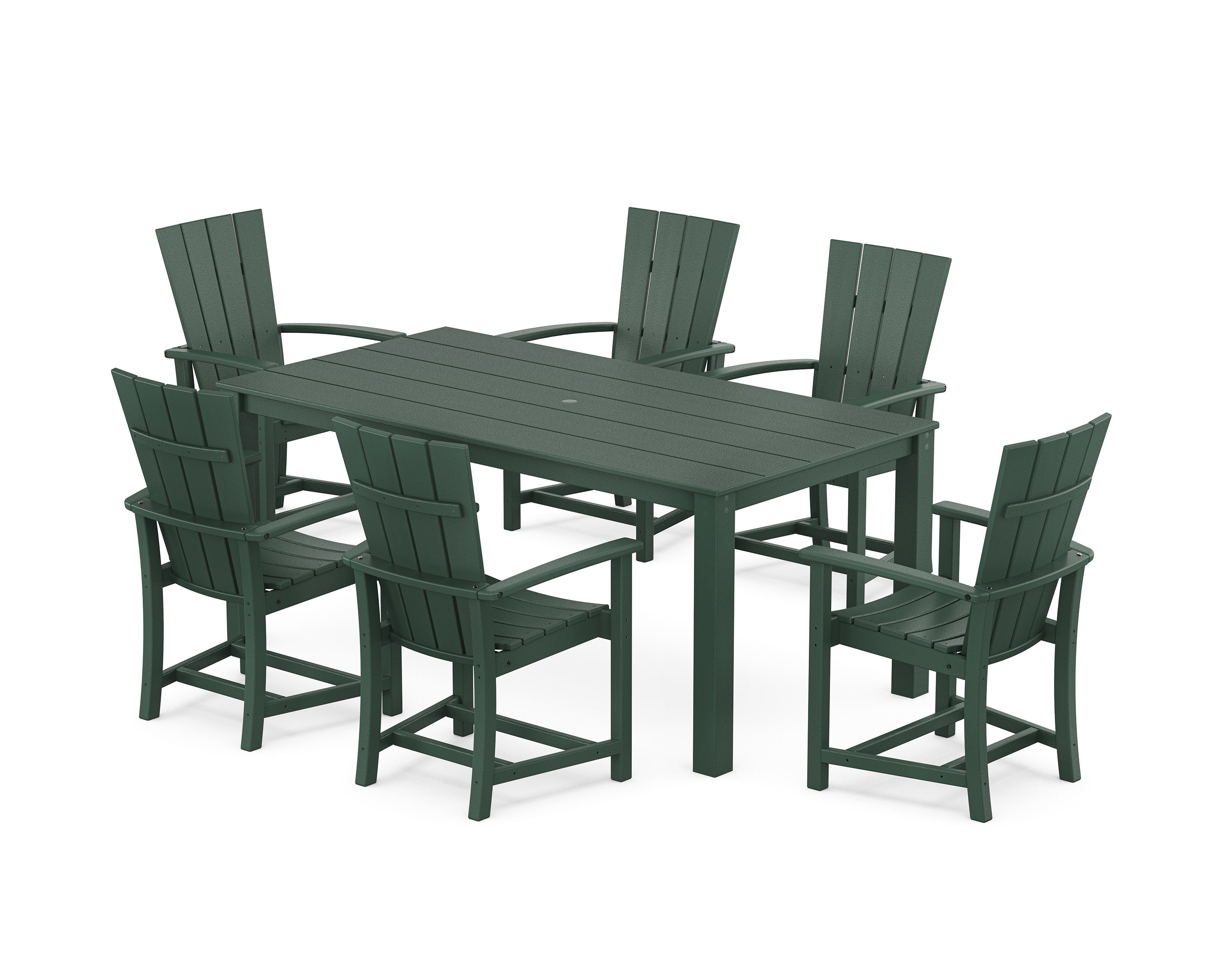 Quattro 7-Piece Parsons Dining Set in Green