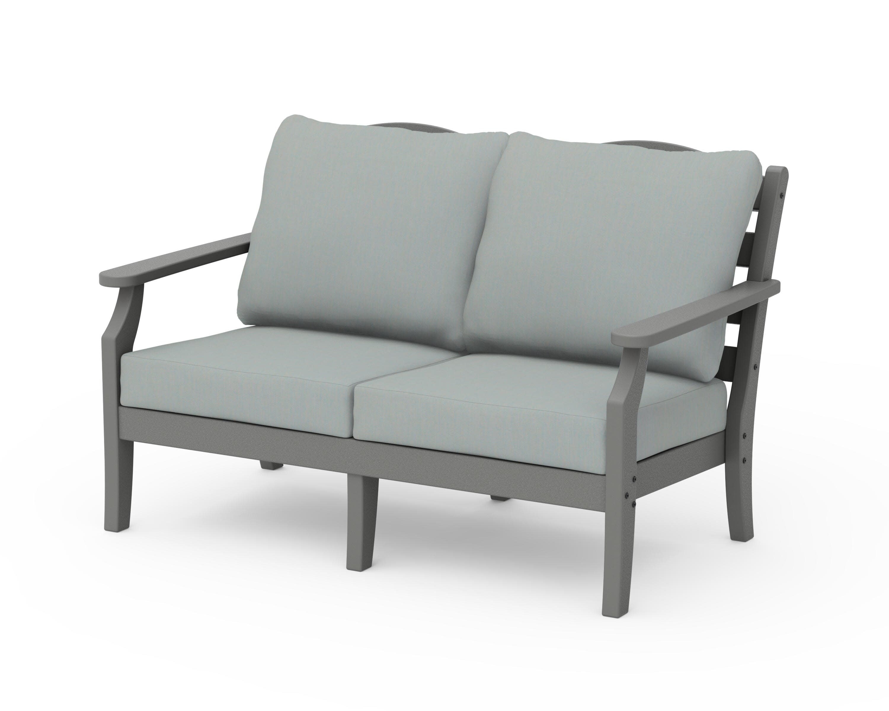 Savannah Deep Seating Loveseat in Slate Grey / Spa