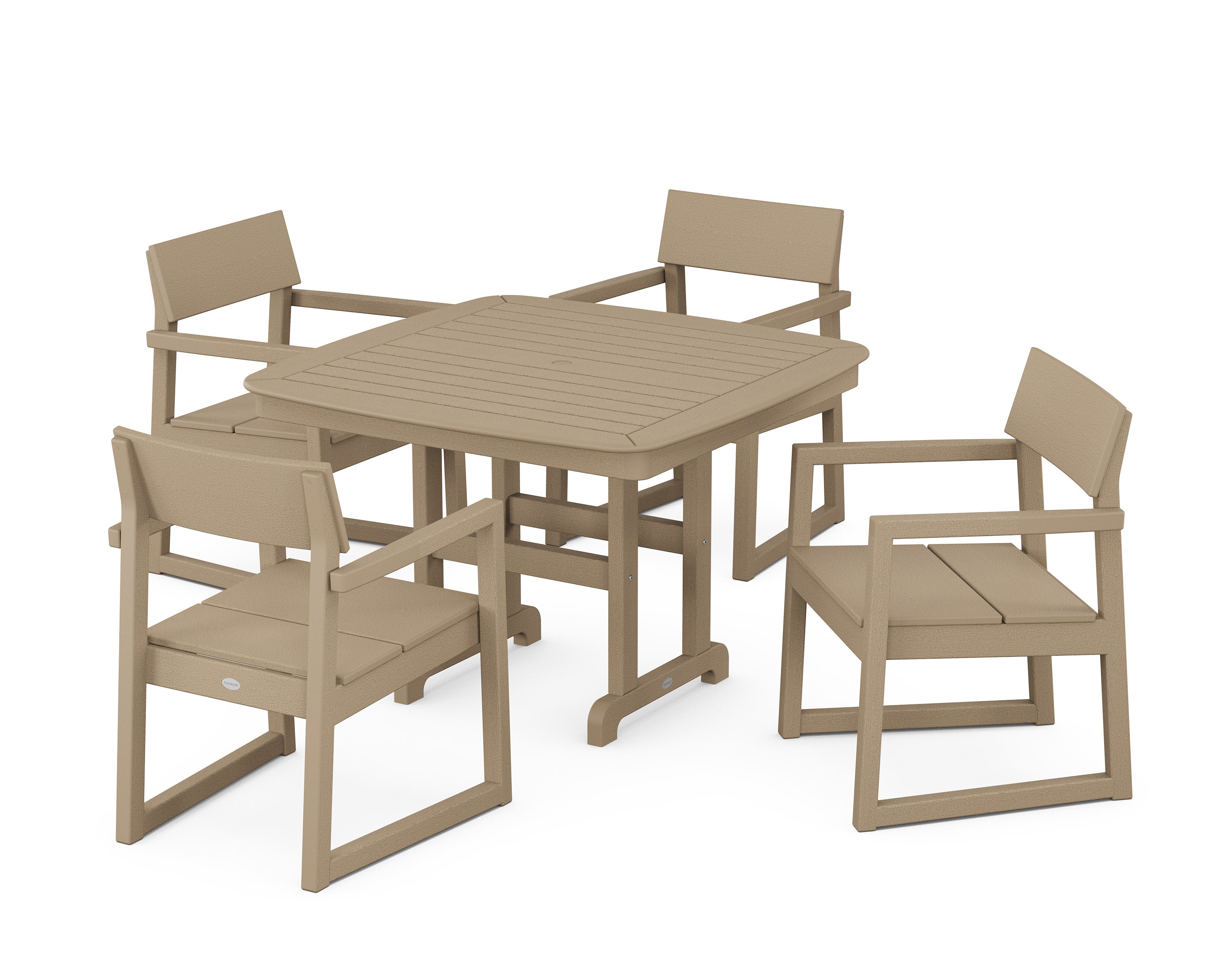EDGE 5-Piece Dining Set with Trestle Legs in Vintage Sahara