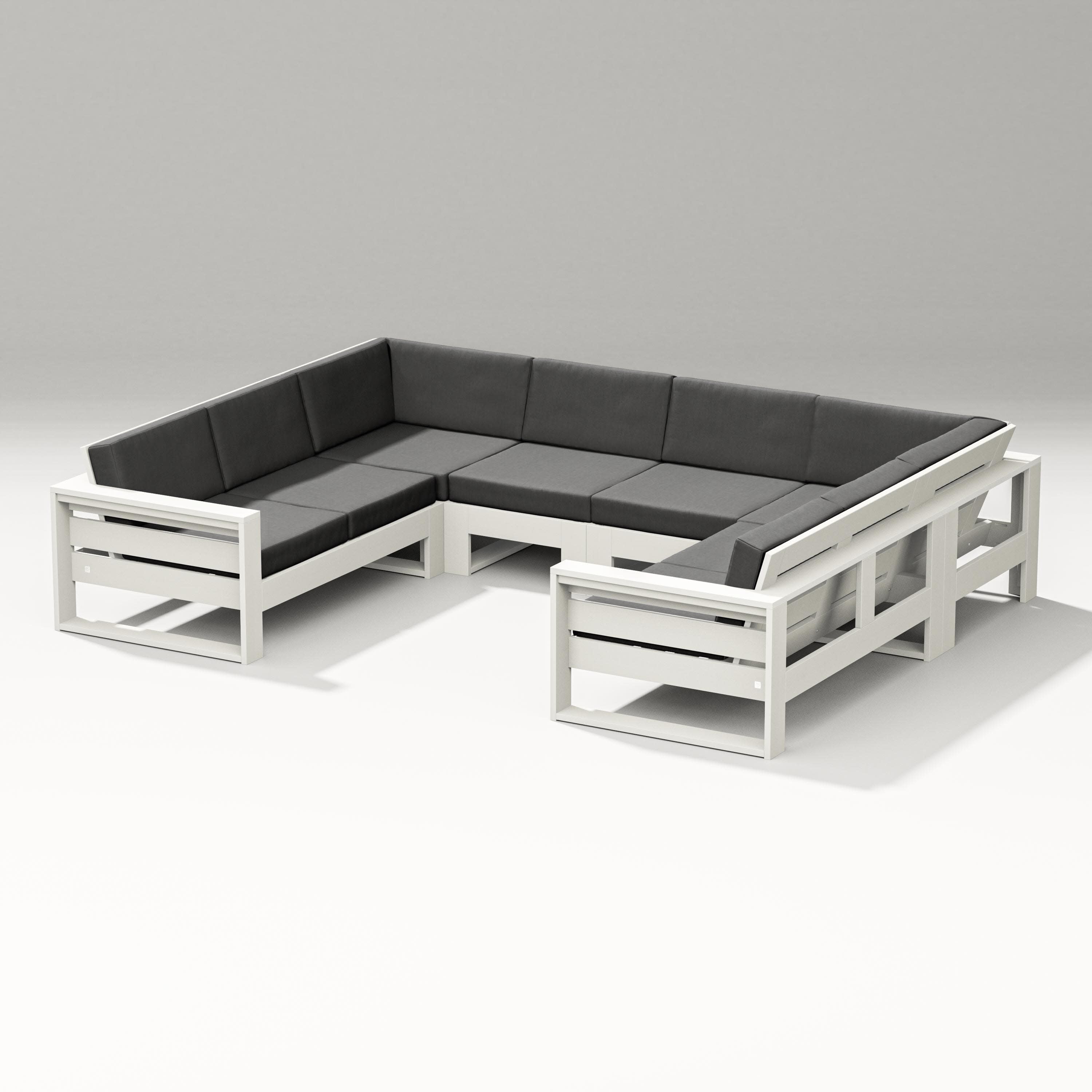 Latitude U-Shaped Sectional in Vintage White / Spectrum Carbon