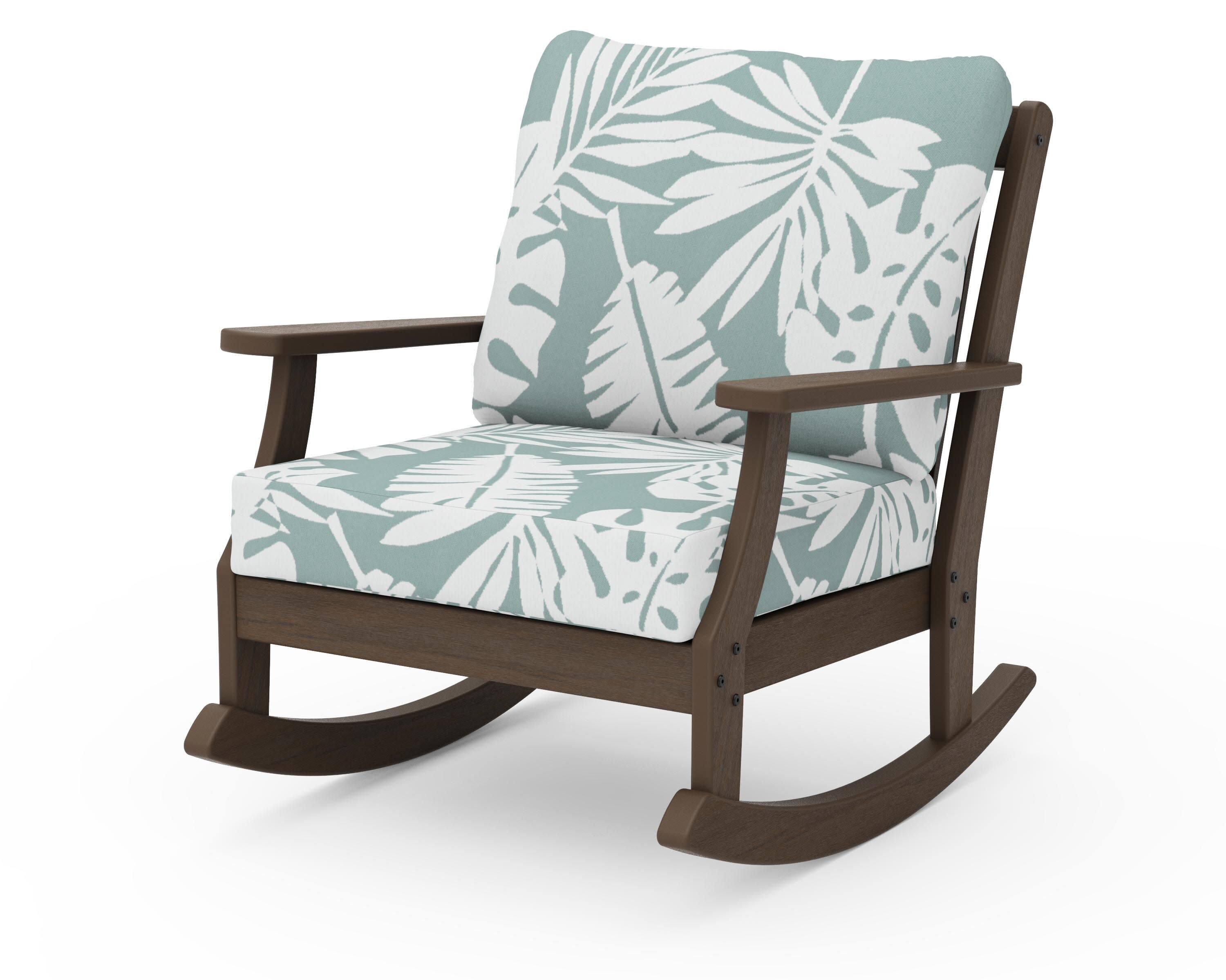 Braxton Deep Seating Rocking Chair in Kona / Leaf Glacier Spa