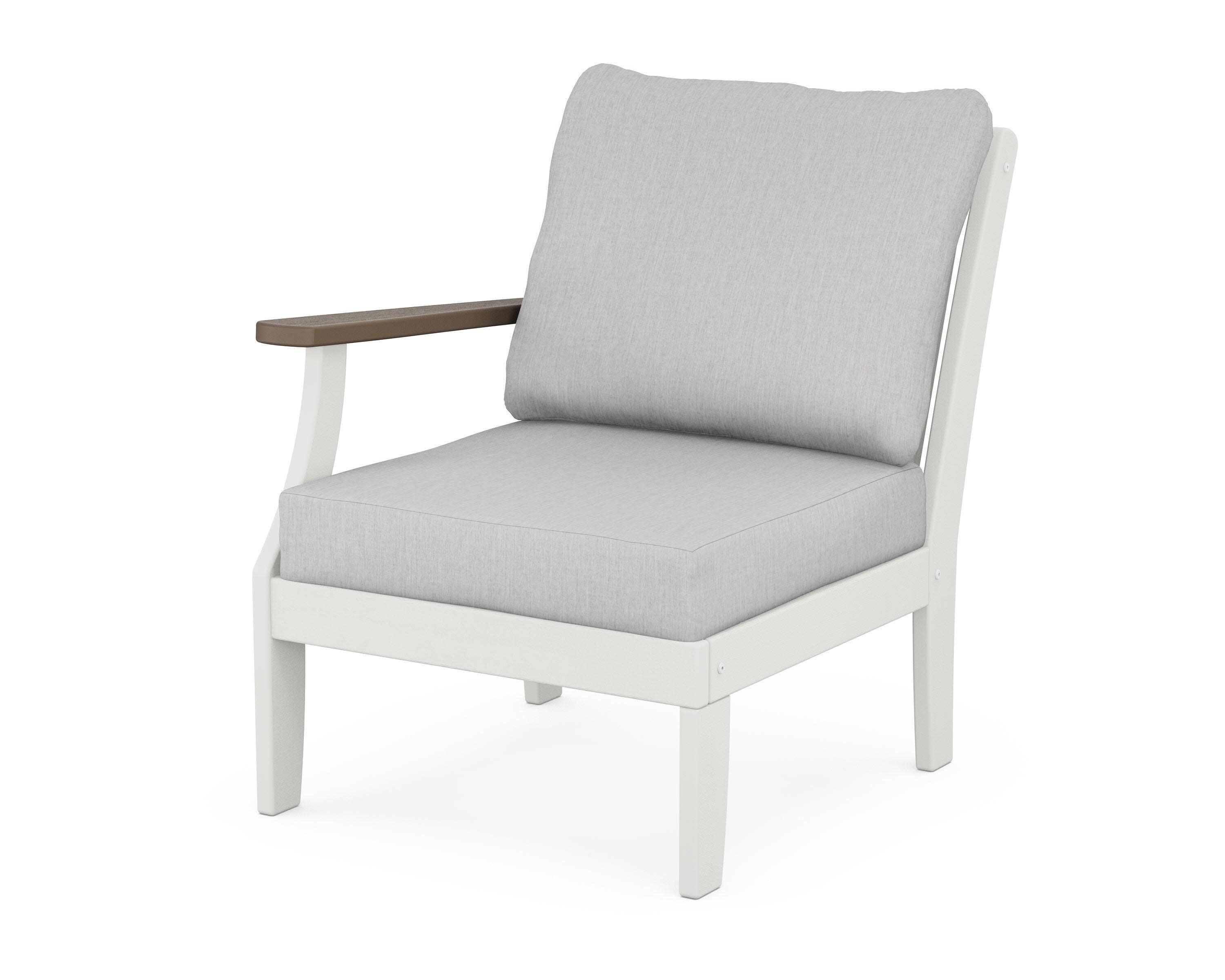 Braxton Modular Left Arm Chair in White / Kona / Granite