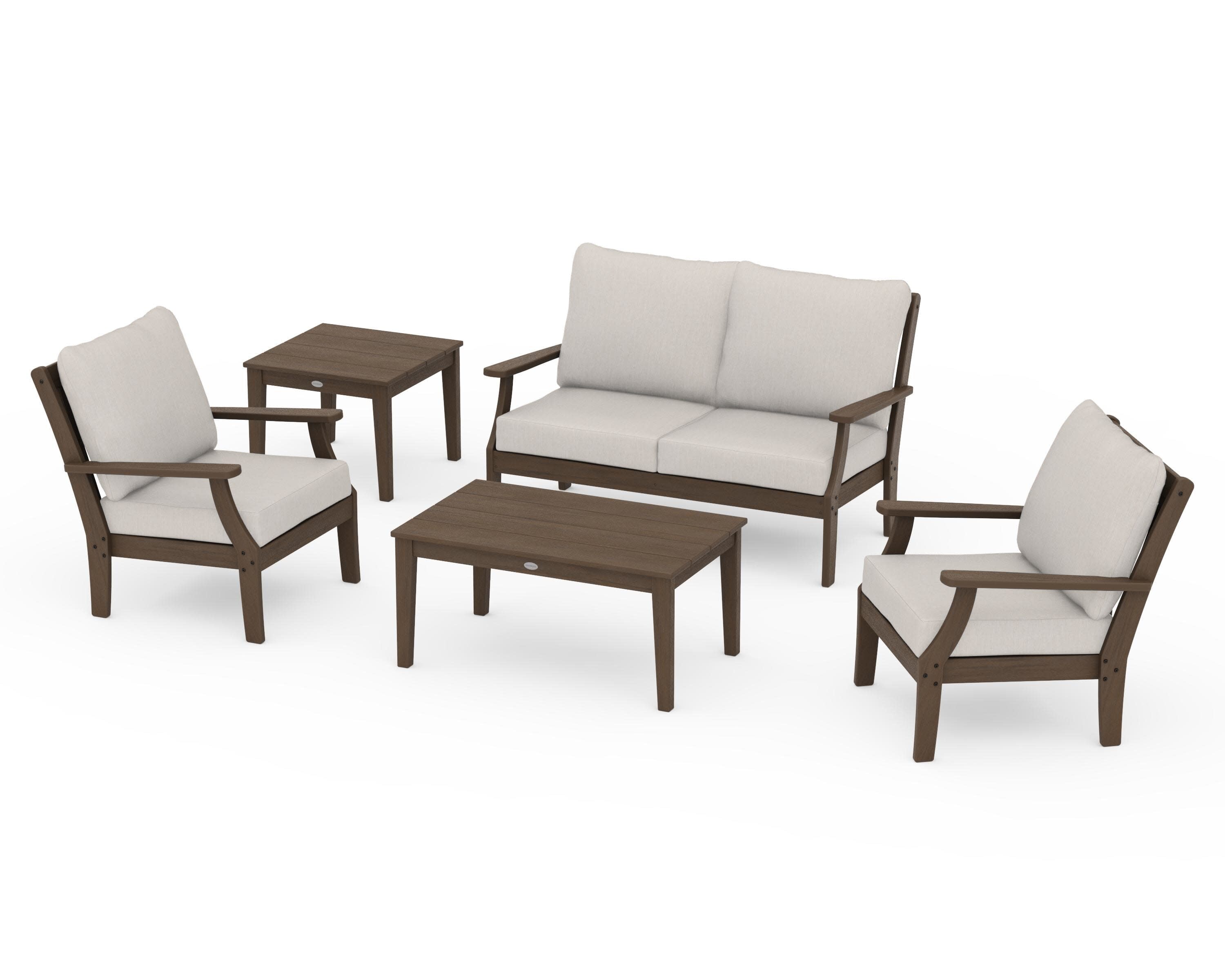 Braxton 5-Piece Deep Seating Set in Kona / Cast Ash