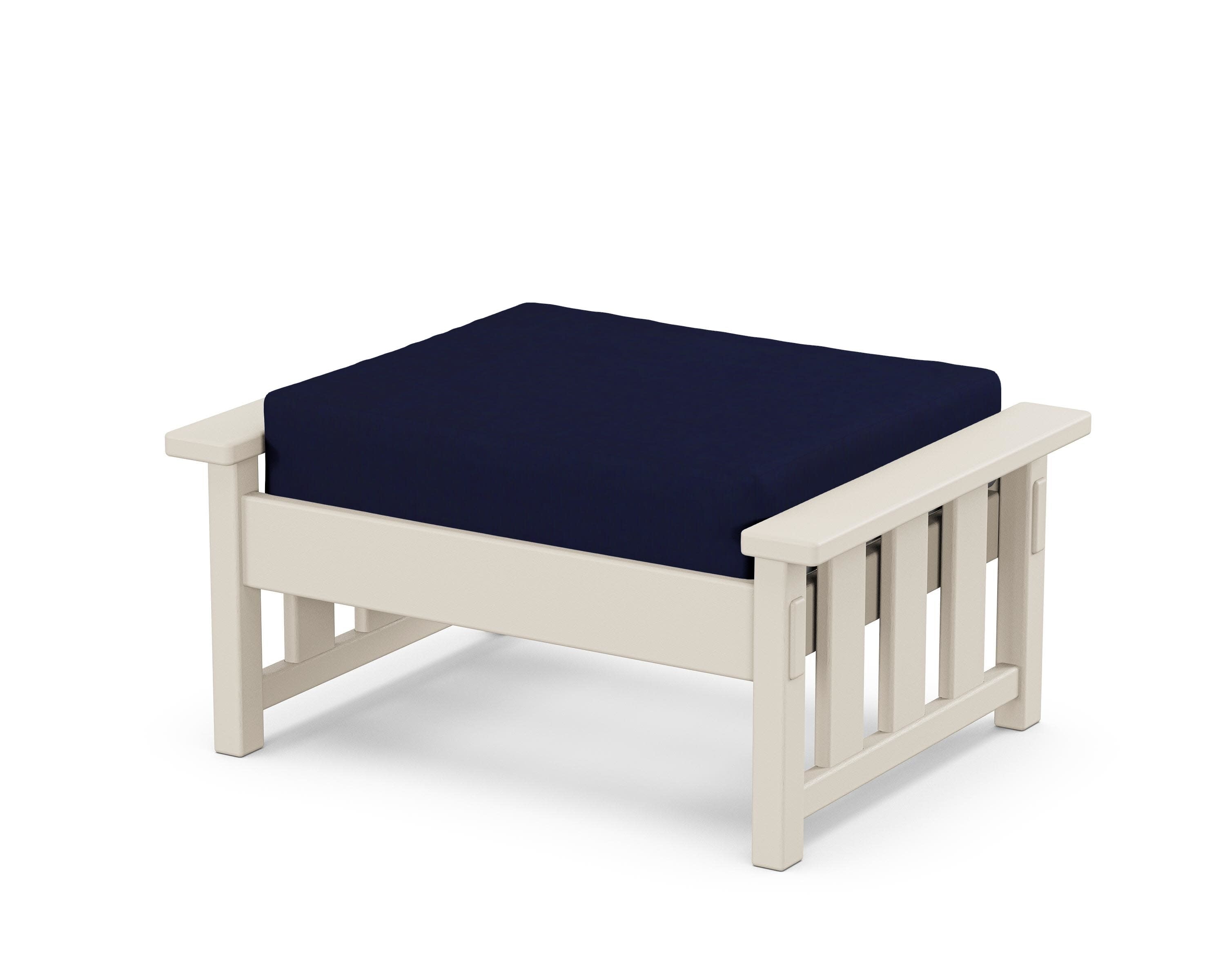 Acadia Deep Seating Ottoman in Sand / Navy