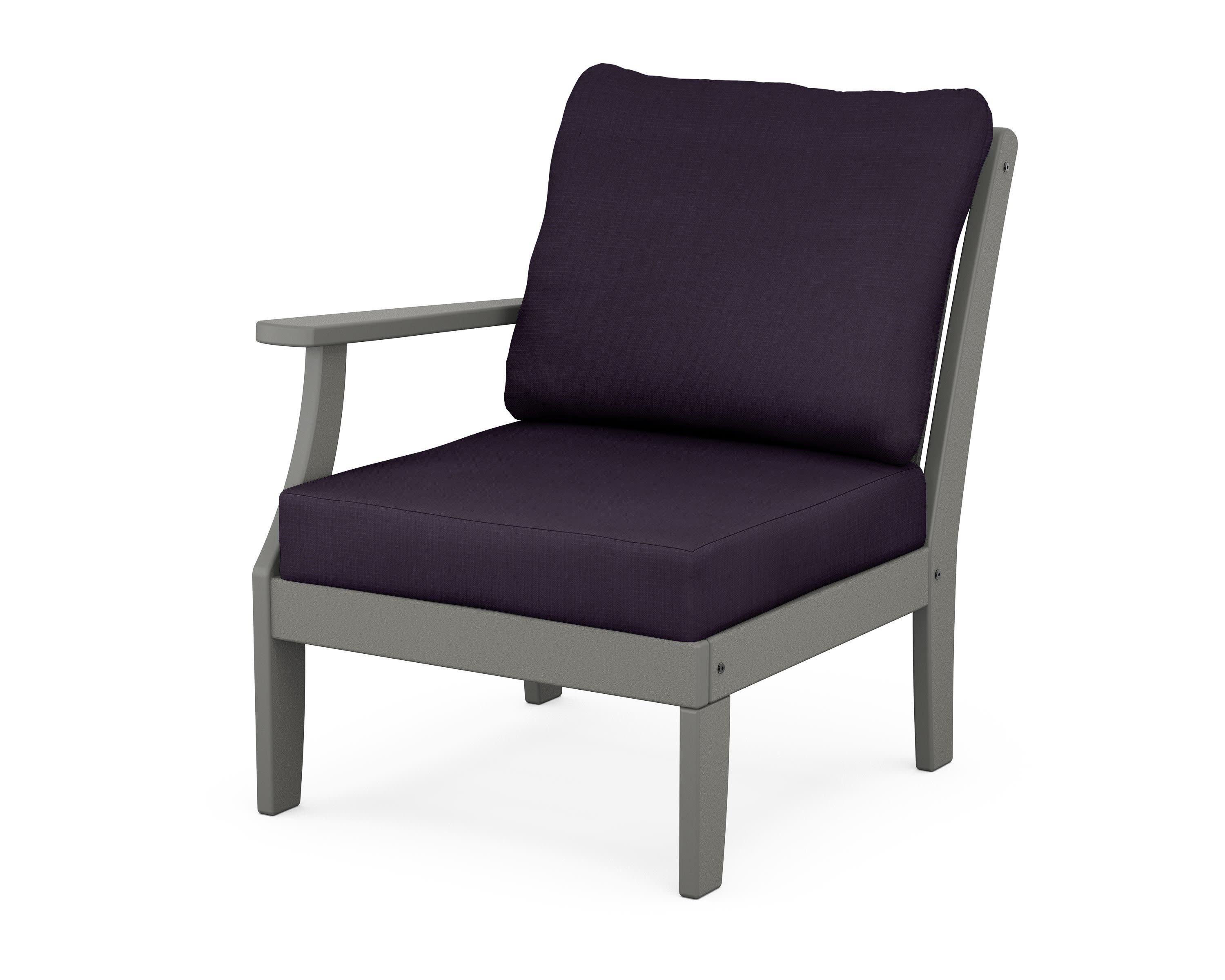 Braxton Modular Left Arm Chair in Slate Grey / Navy Linen