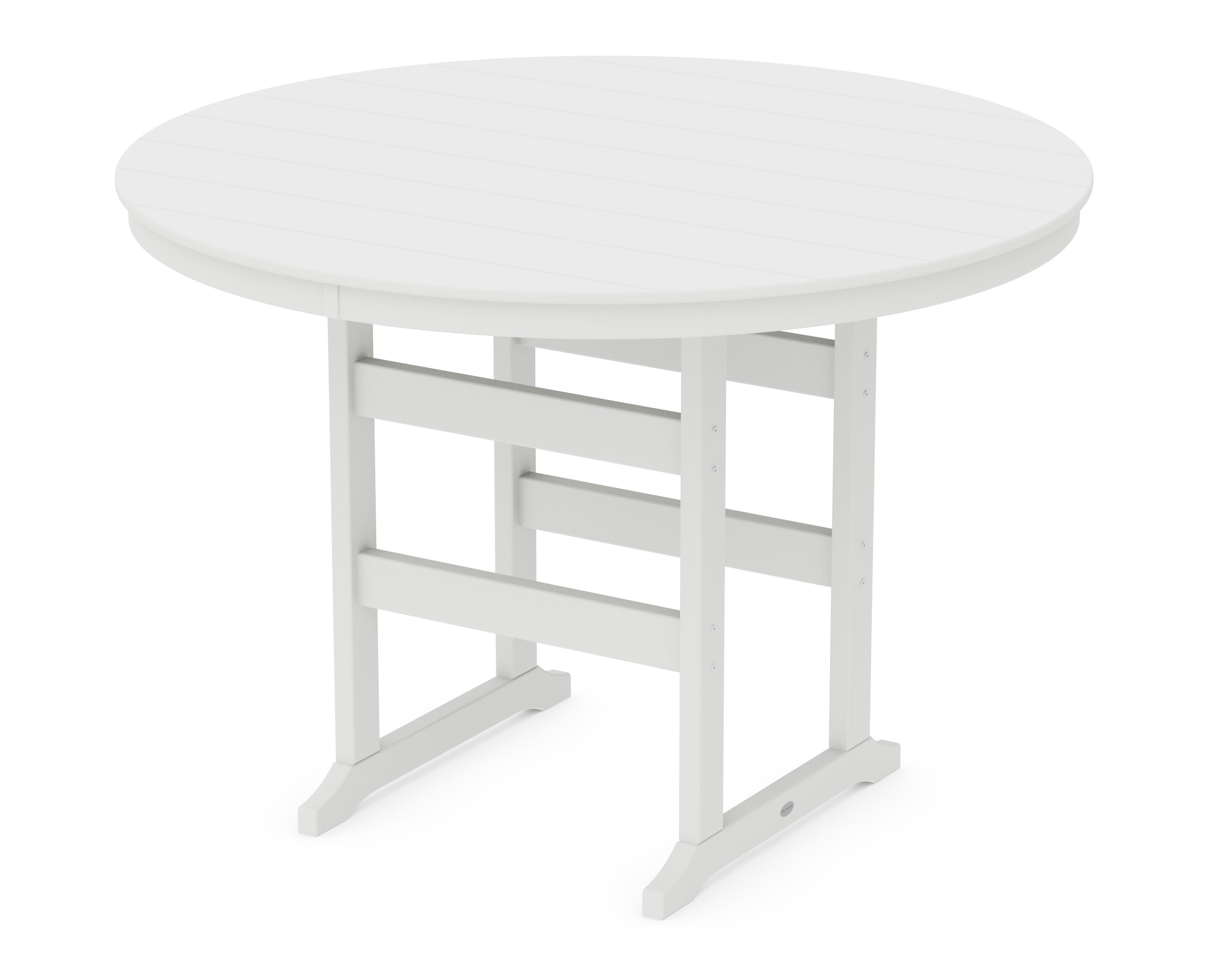 60" Round Farmhouse Bar Table in White