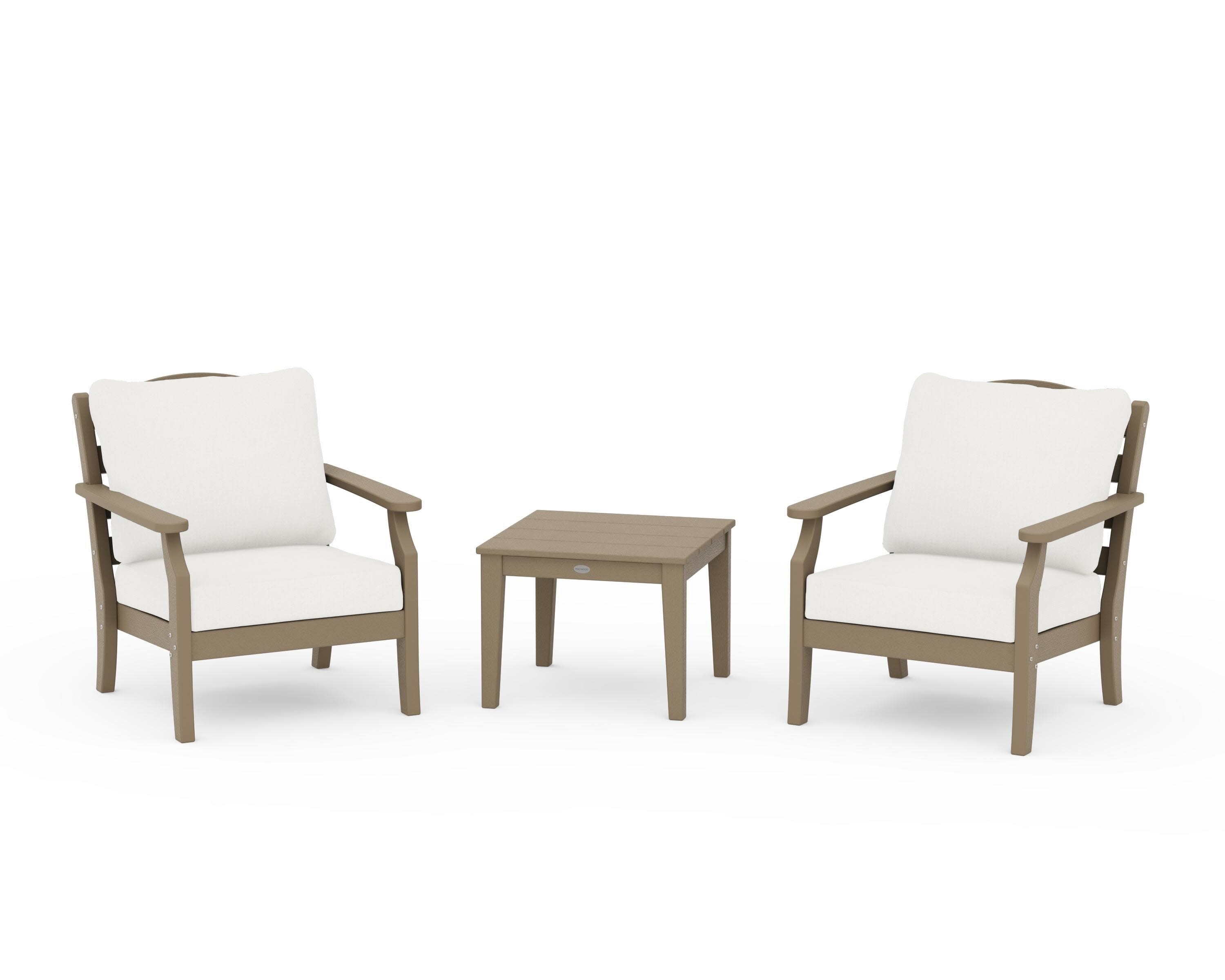 Savannah 3-Piece Deep Seating Set in Vintage Sahara / Natural Linen
