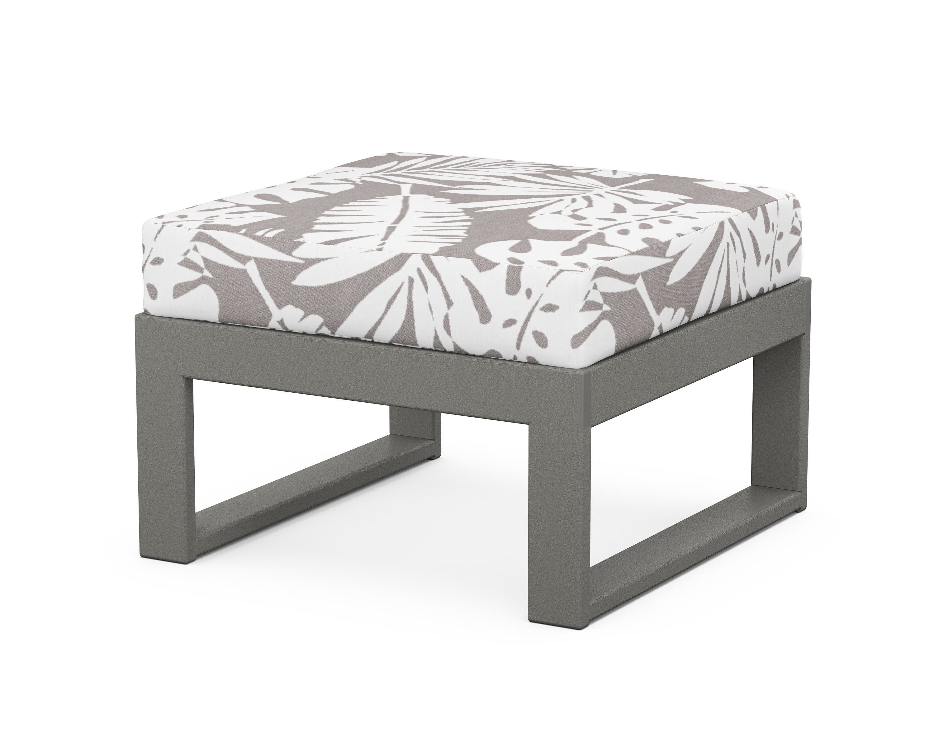 Modular Ottoman - Modern in Slate Grey / Leaf Grey Mist