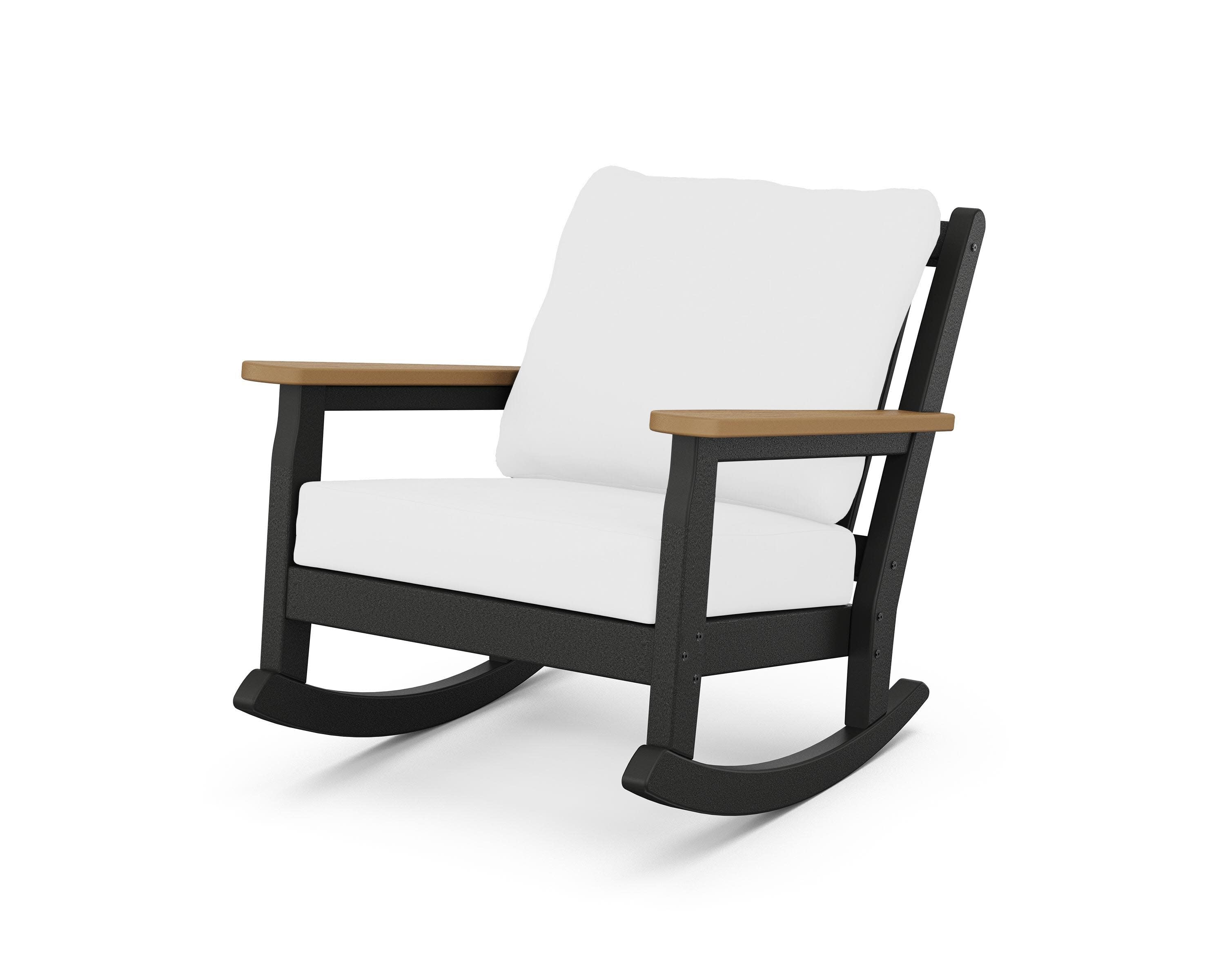 Chippendale Deep Seating Rocking Chair in Black / Natural / Natural
