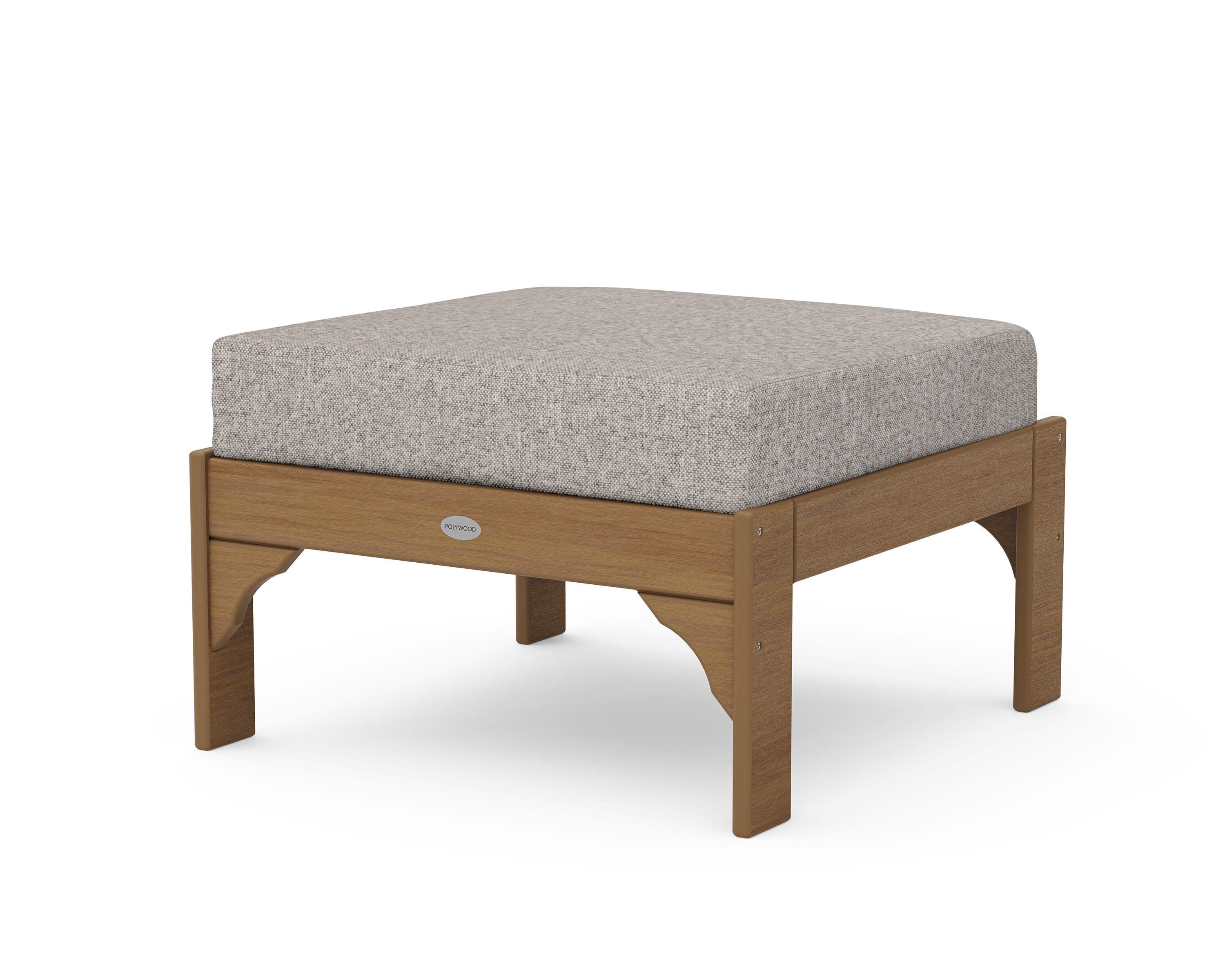 Vineyard Deep Seating Ottoman in Natural / Weathered Tweed