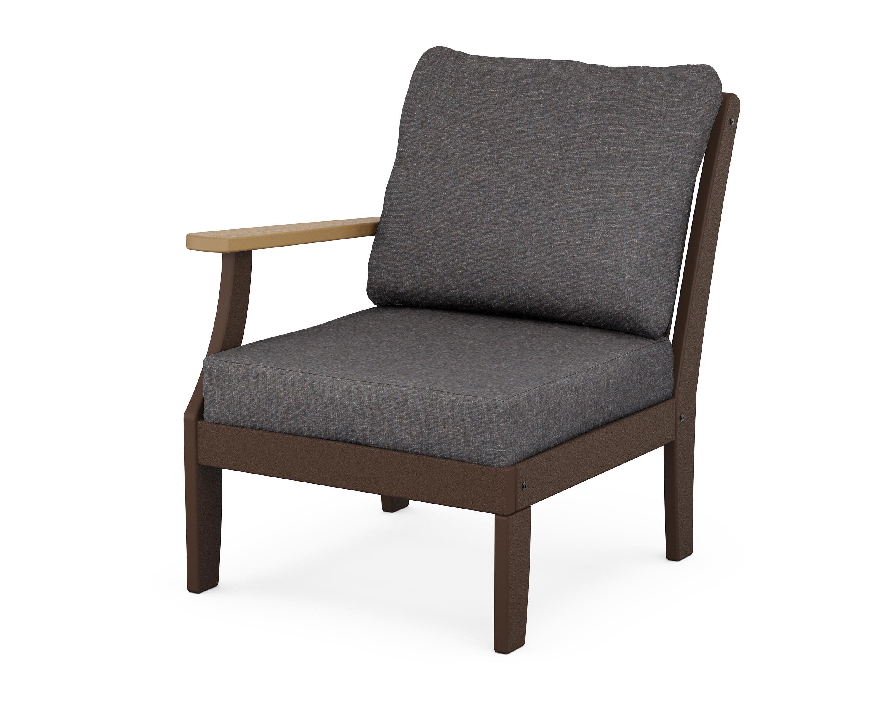 Braxton Modular Left Arm Chair in Mahogany / Natural / Ash Charcoal