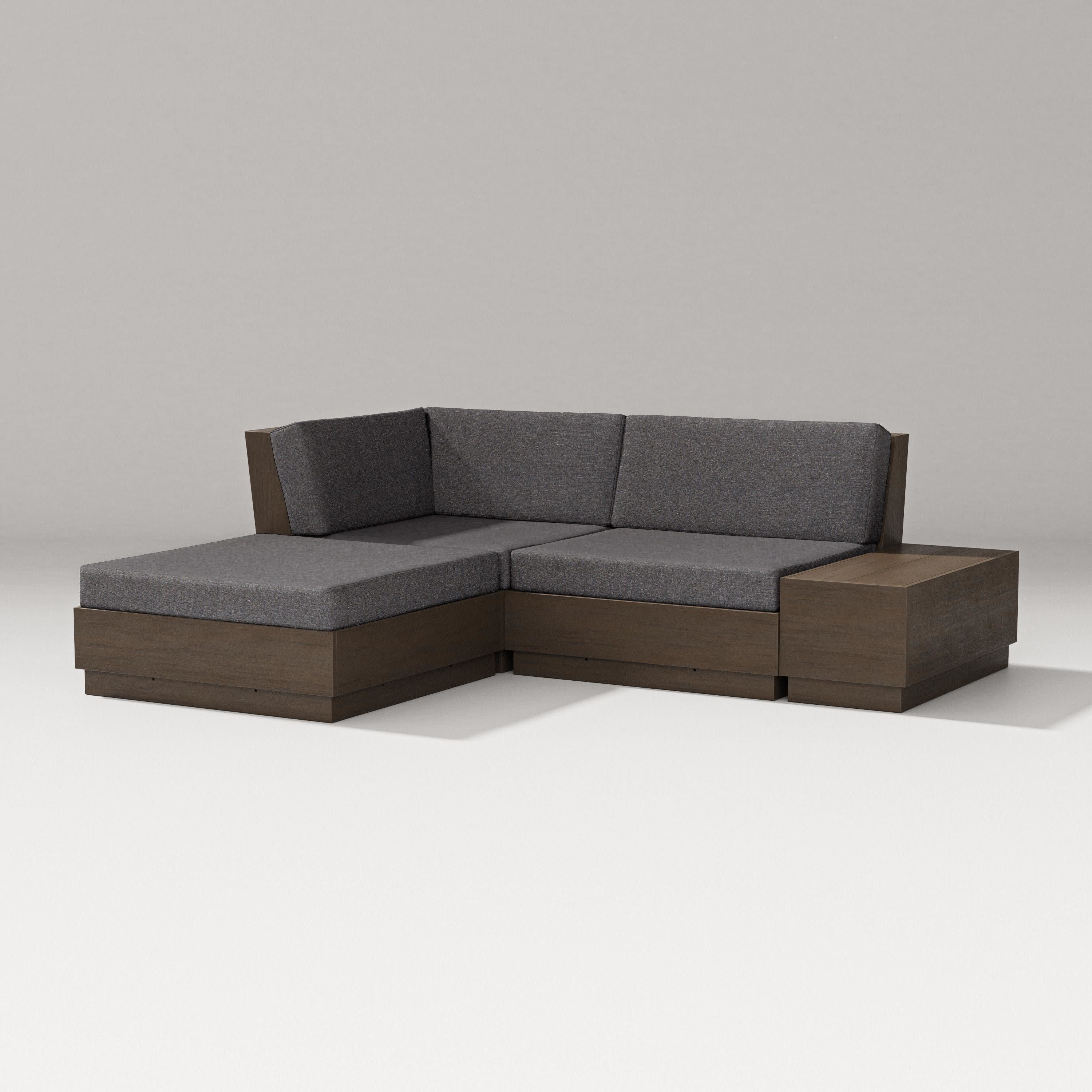 Elevate Loveseat Sectional with Chaise in Kona / Ash Charcoal