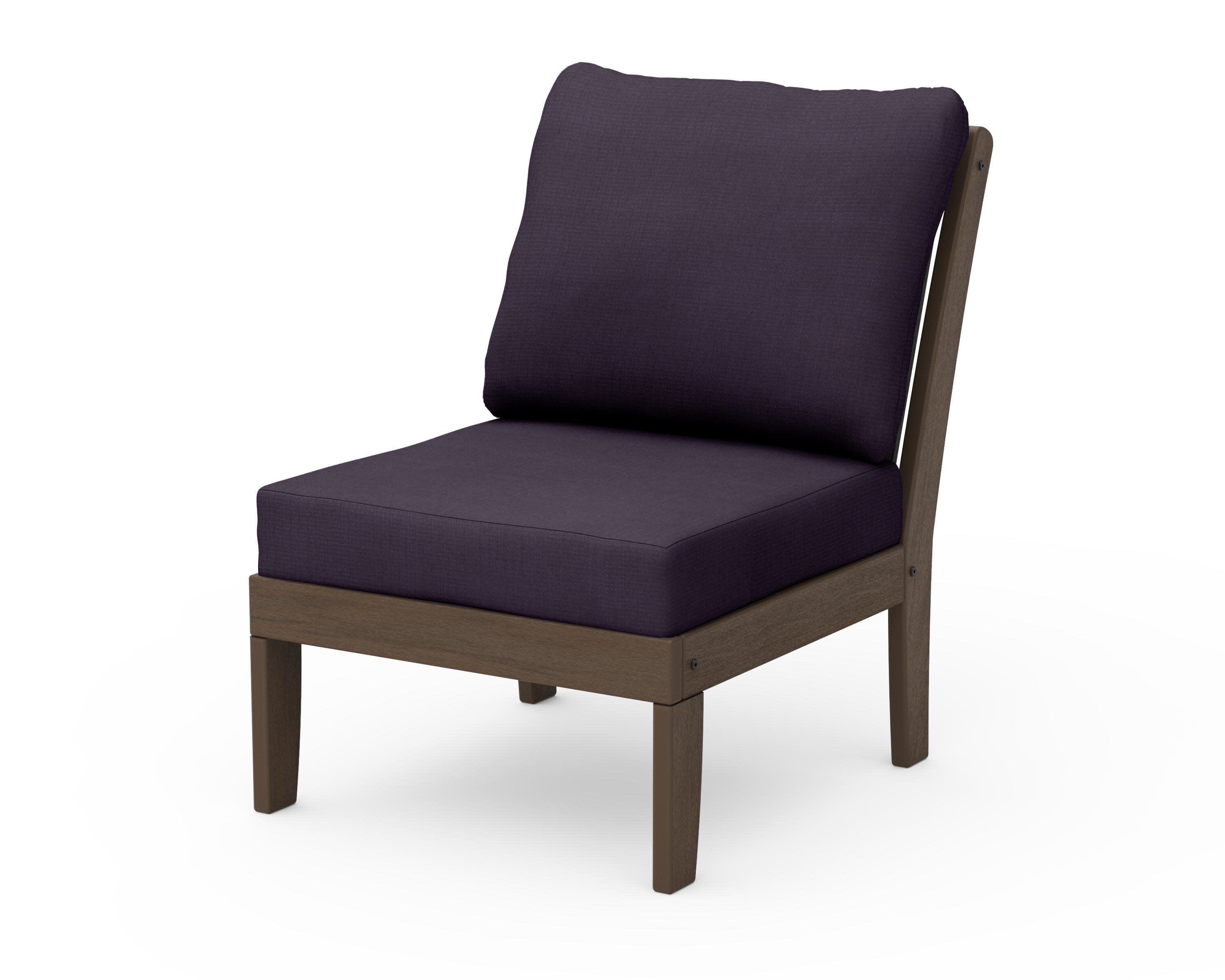 Braxton Modular Armless Chair in Kona / Navy Linen