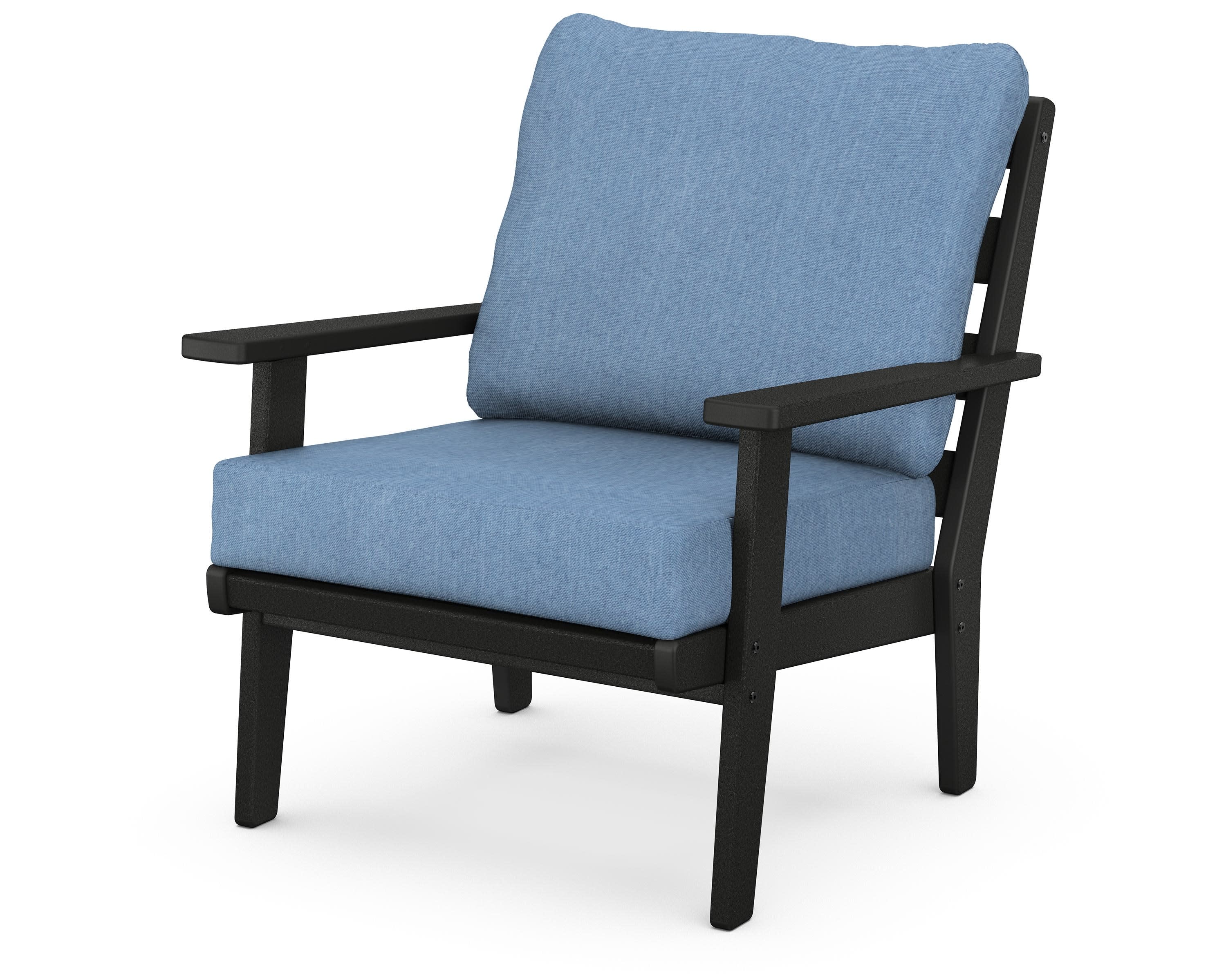 Grant Park Deep Seating Chair in Black / Sky Blue