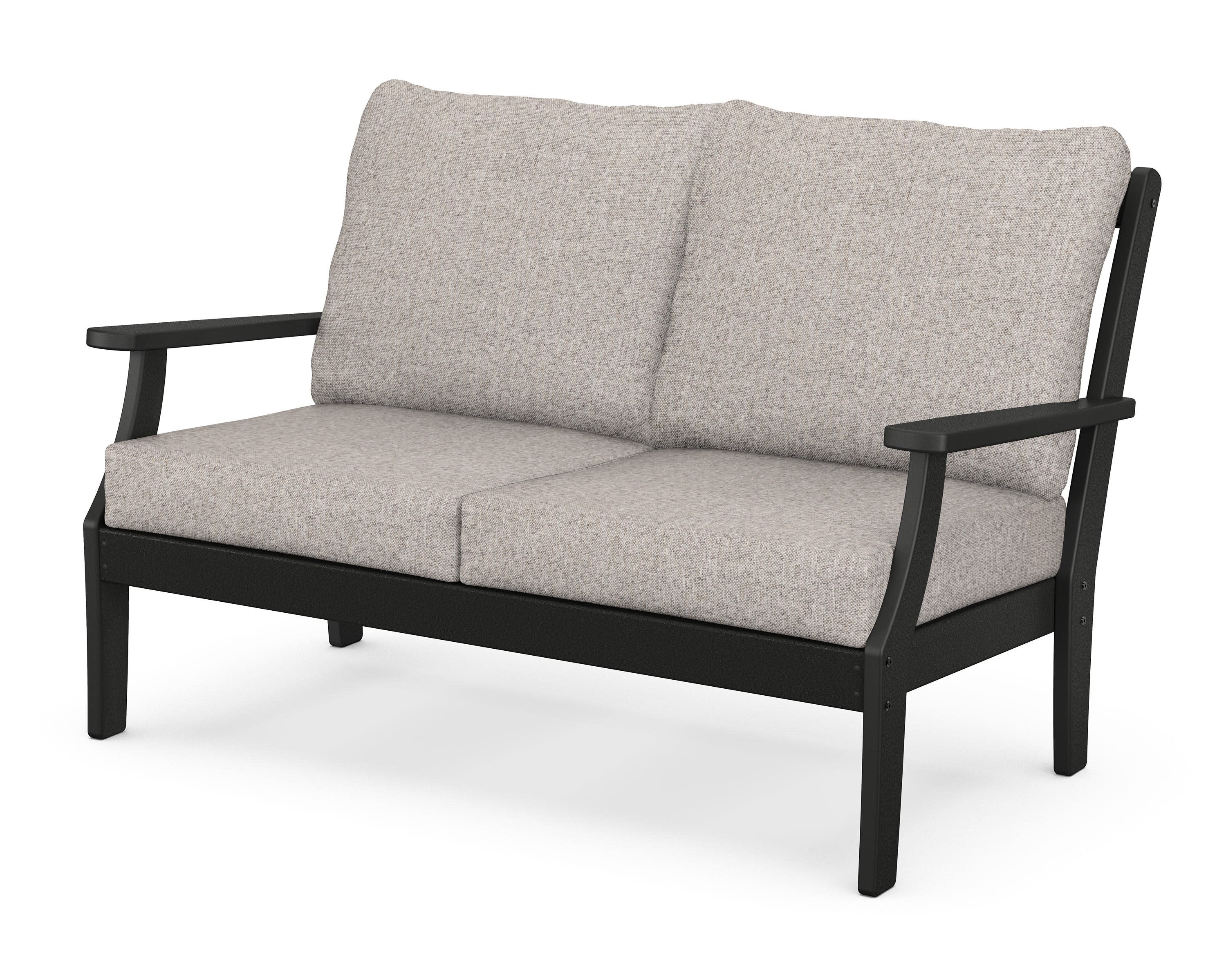 Braxton Deep Seating Loveseat in Black / Weathered Tweed